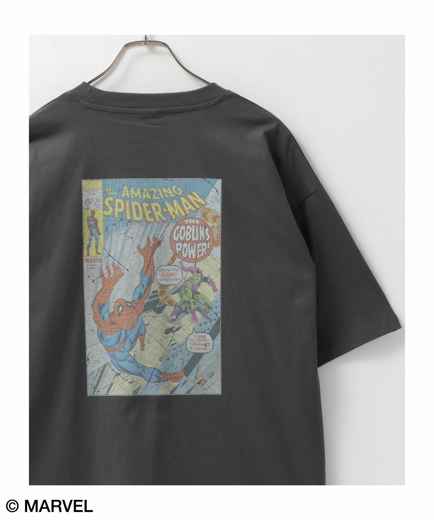 MARVEL マーベル / ヴィンテージ調スパイダーマンプリントTシャツ メンズ ネコポス 対応商品
