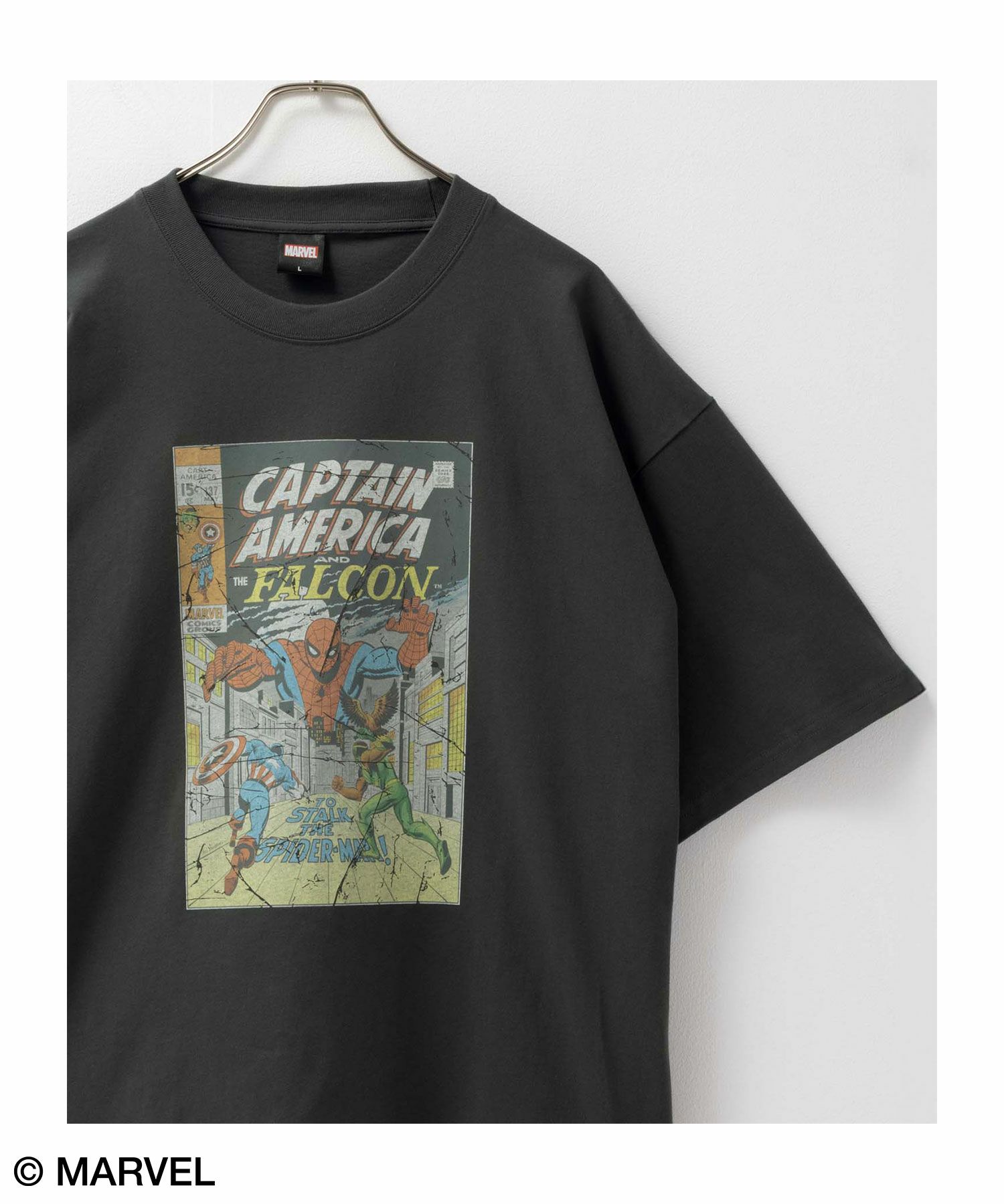 MARVEL マーベル / ヴィンテージ調スパイダーマンプリントTシャツ メンズ ネコポス 対応商品