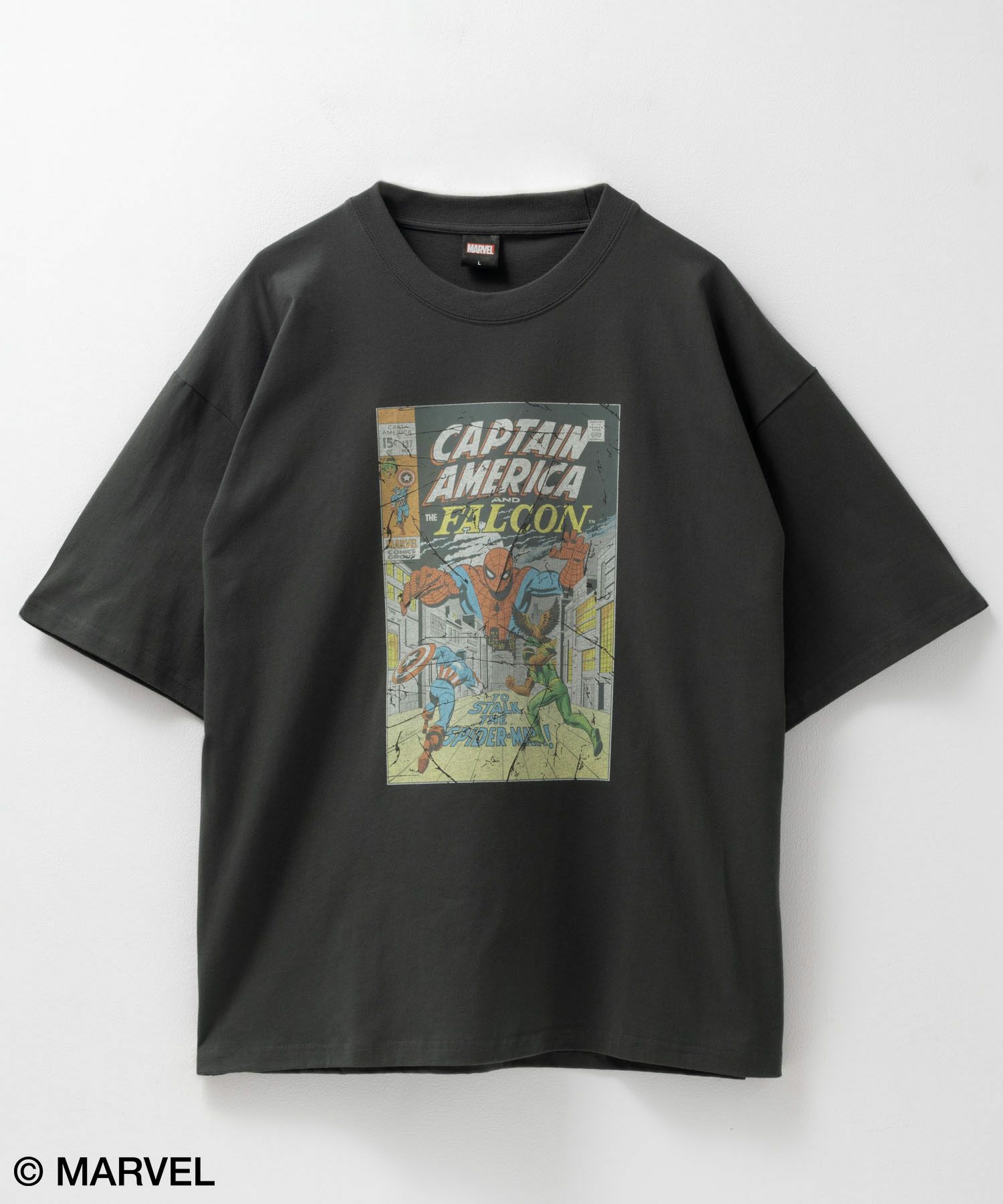 MARVEL マーベル / ヴィンテージ調スパイダーマンプリントTシャツ メンズ ネコポス 対応商品