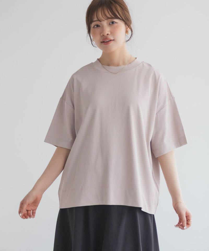 nAvy  エブリーT 汗じみ軽減 プチハイネックTシャツ レディース ネコポス 対応商品商品画像-1