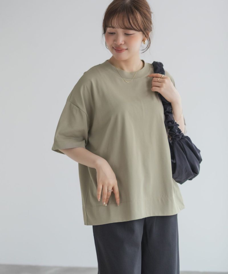 nAvy  エブリーT 汗じみ軽減 プチハイネックTシャツ レディース メール便 対応商品商品画像-4