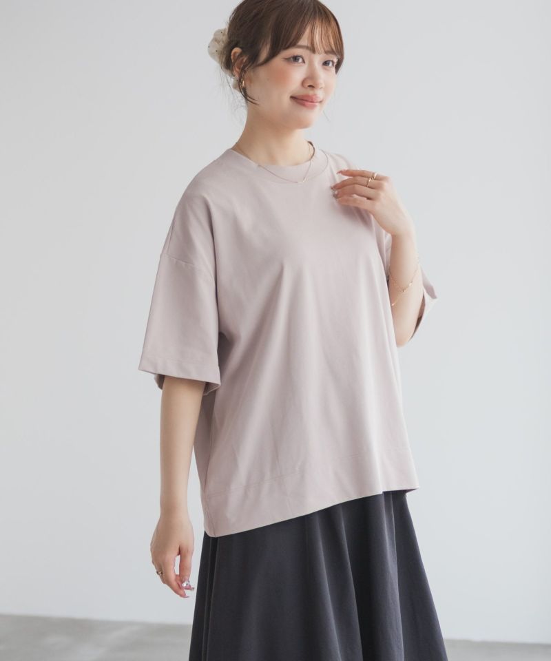 nAvy エブリーT 汗じみ軽減 プチハイネックTシャツ レディース メール便 対応商品商品画像-5