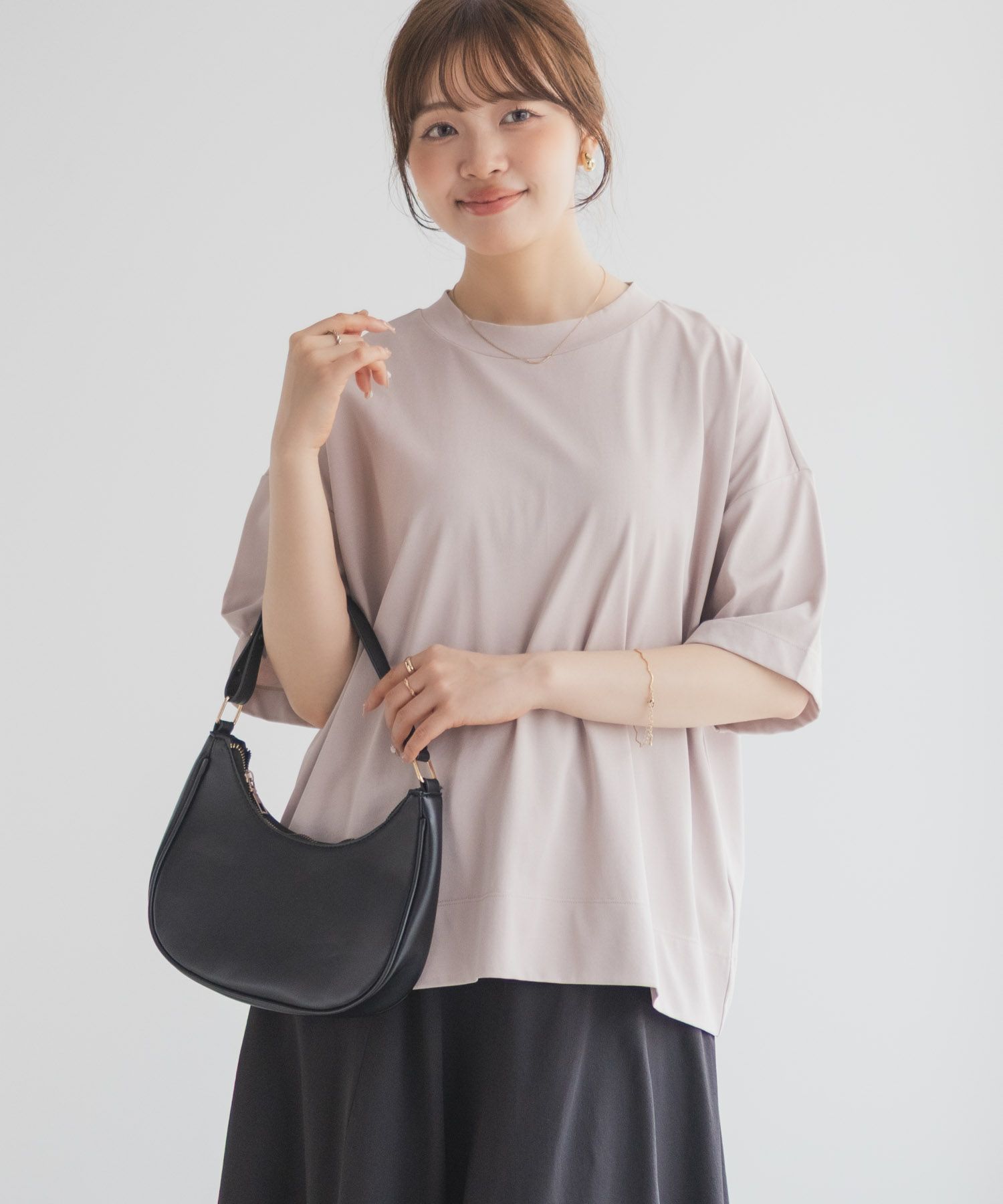 nAvy  エブリーT 汗じみ軽減 プチハイネックTシャツ レディース メール便 対応商品商品サムネイル-6