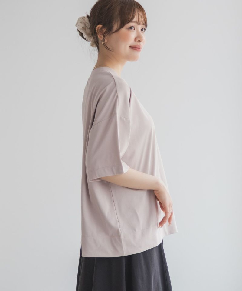 nAvy エブリーT 汗じみ軽減 プチハイネックTシャツ レディース メール便 対応商品商品画像-8