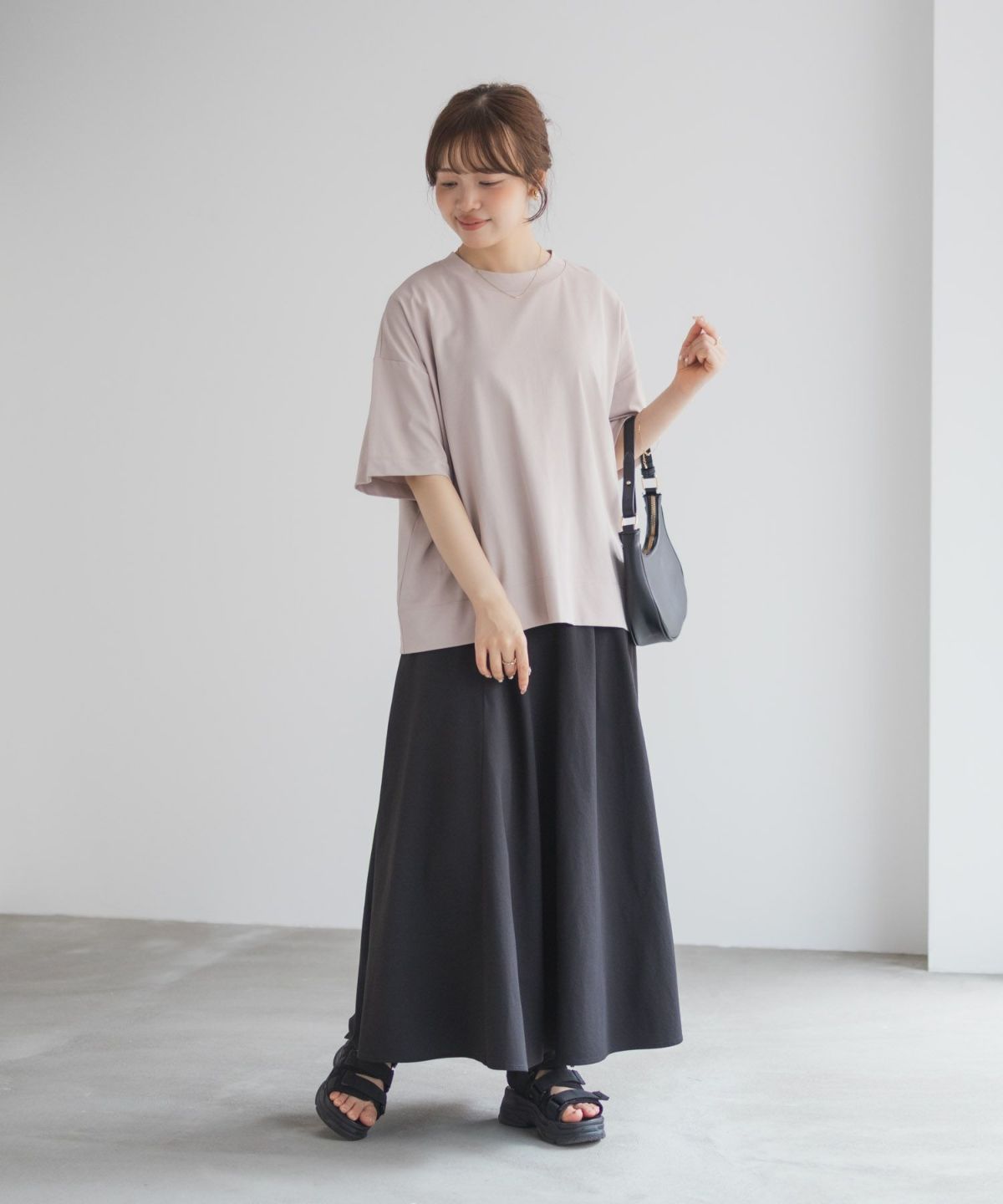 nAvy エブリーT 汗じみ軽減 プチハイネックTシャツ レディース ネコポス 対応商品