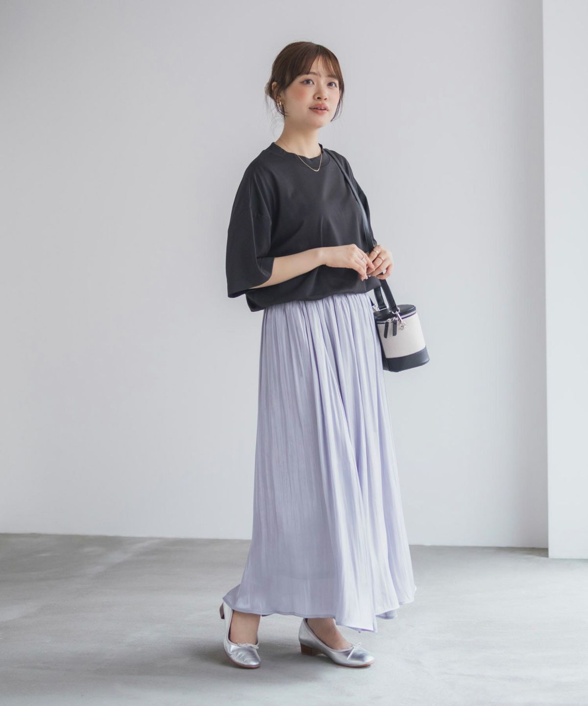 nAvy エブリーT 汗じみ軽減 プチハイネックTシャツ レディース ネコポス 対応商品