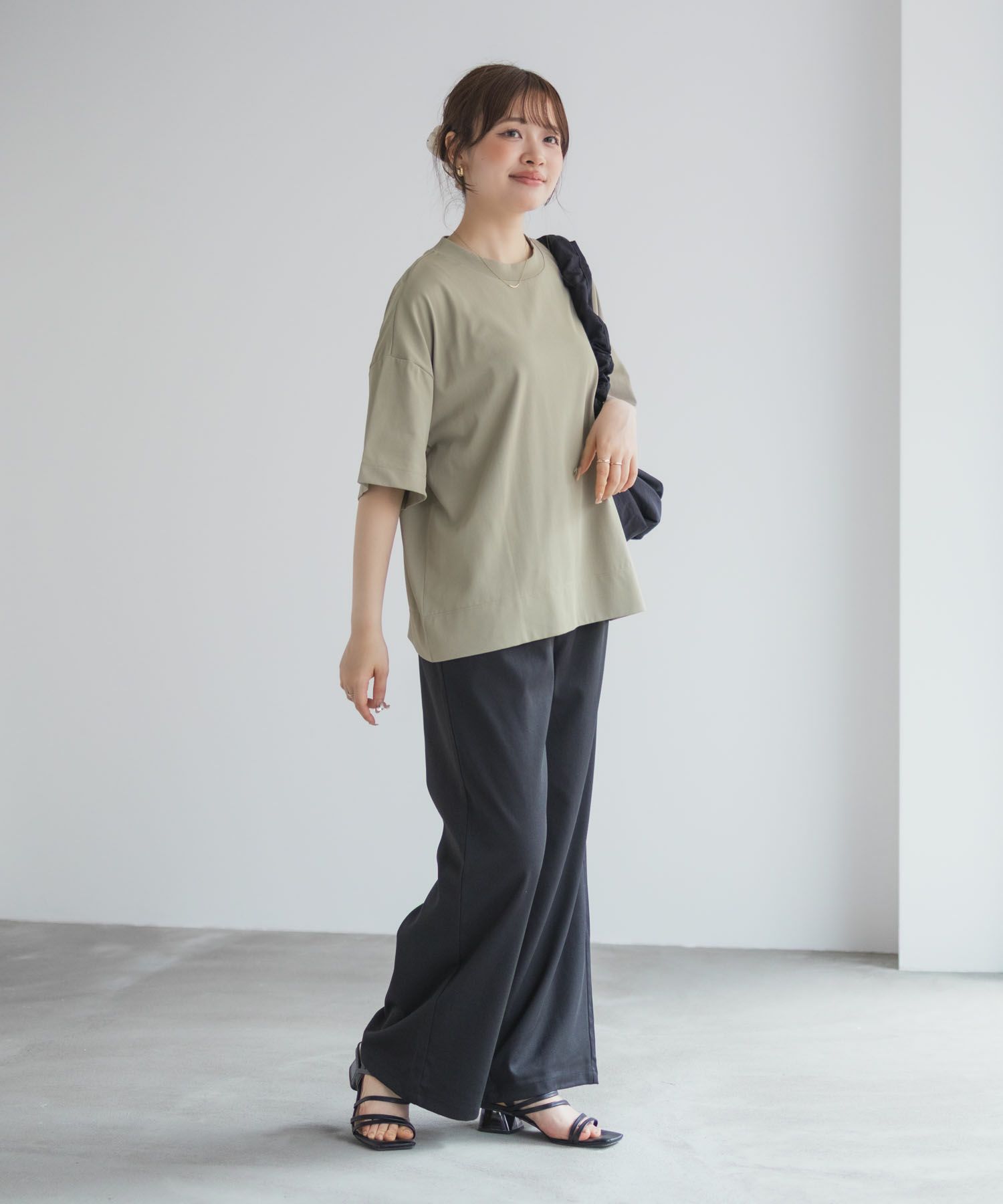 nAvy エブリーT 汗じみ軽減 プチハイネックTシャツ レディース ネコポス 対応商品