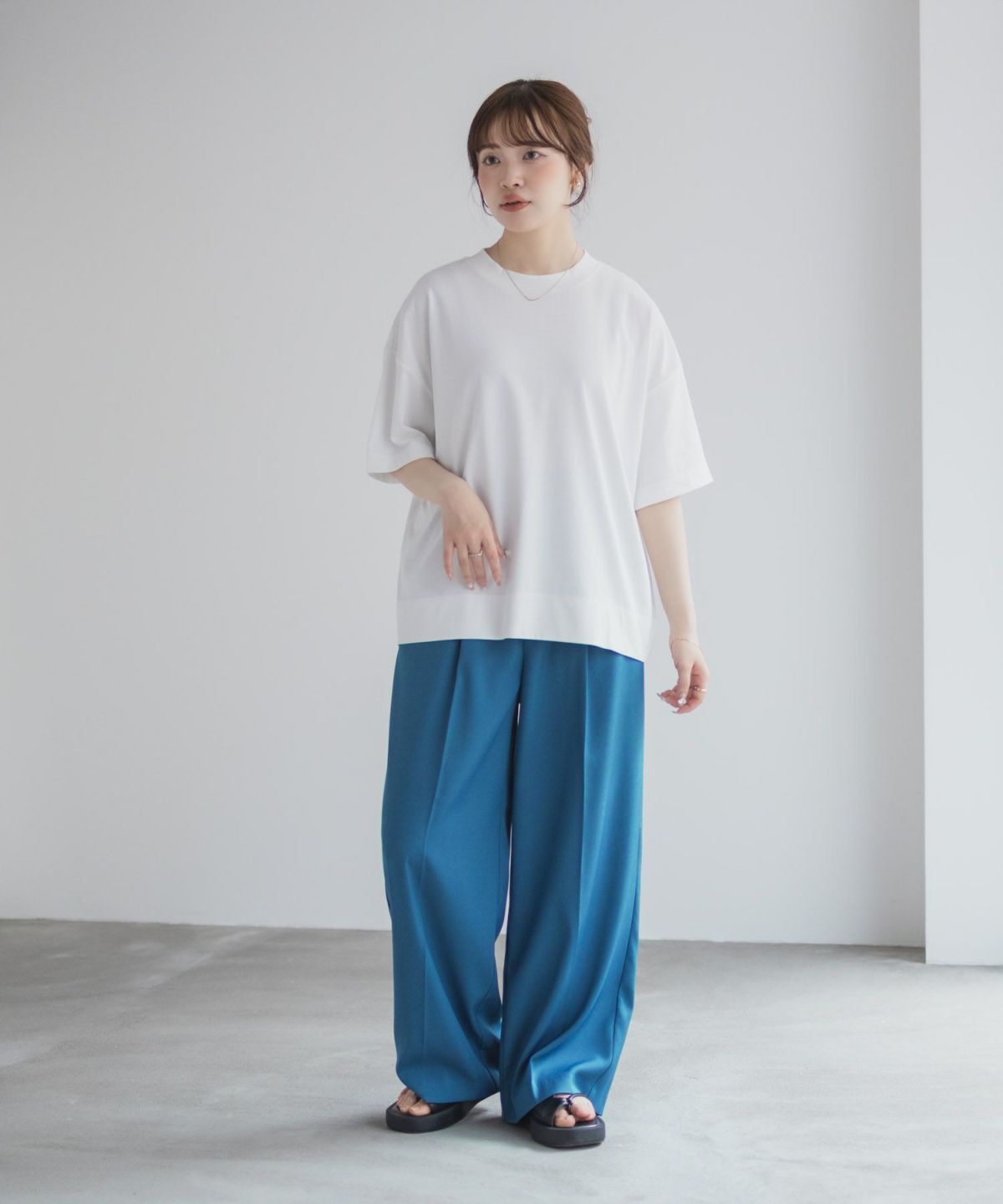 nAvy エブリーT 汗じみ軽減 プチハイネックTシャツ レディース ネコポス 対応商品