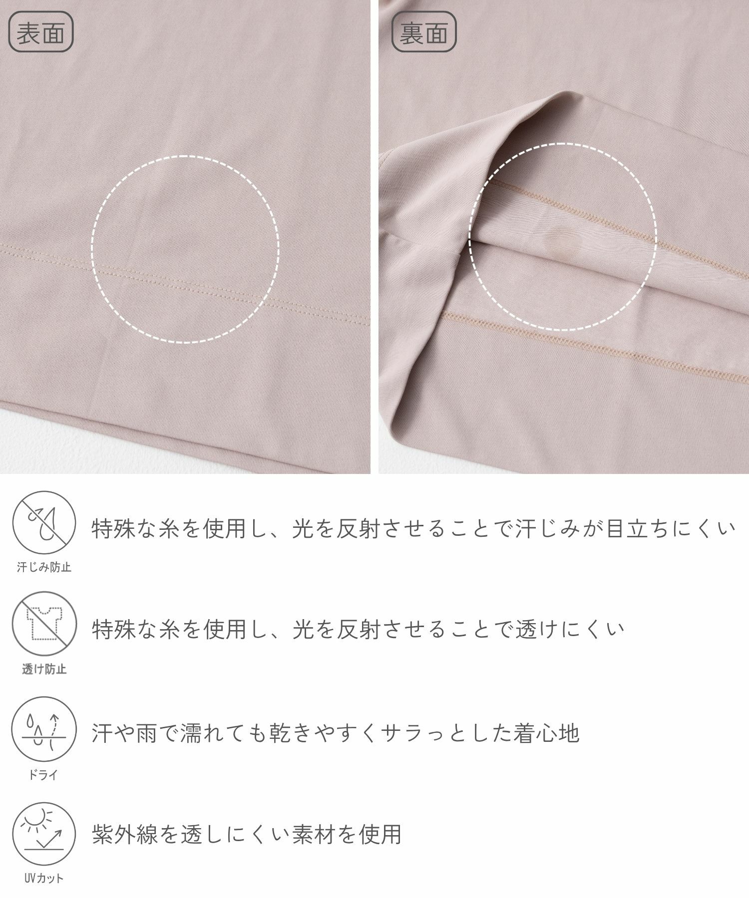 nAvy エブリーT 汗じみ軽減 プチハイネックTシャツ レディース メール便 対応商品商品サムネイル-35