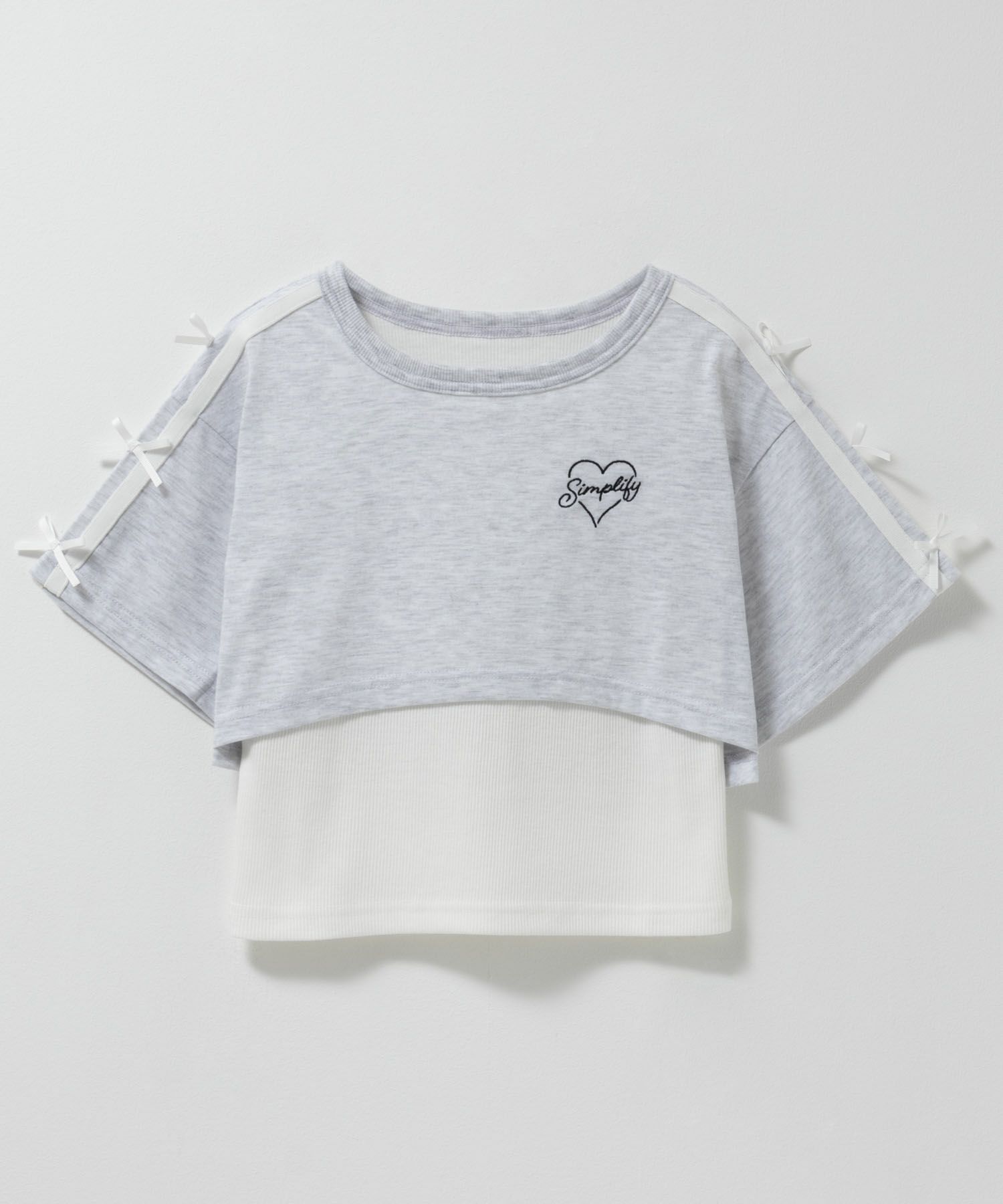 Simplify リボンフェイクレイヤードプルオーバー キッズ ネコポス 対応商品