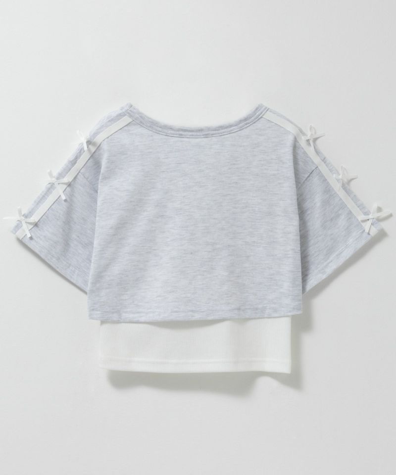 Simplify  リボンフェイクレイヤードプルオーバー キッズ メール便 対応商品商品画像-2