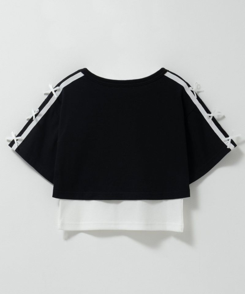 Simplify  リボンフェイクレイヤードプルオーバー キッズ メール便 対応商品商品画像-4