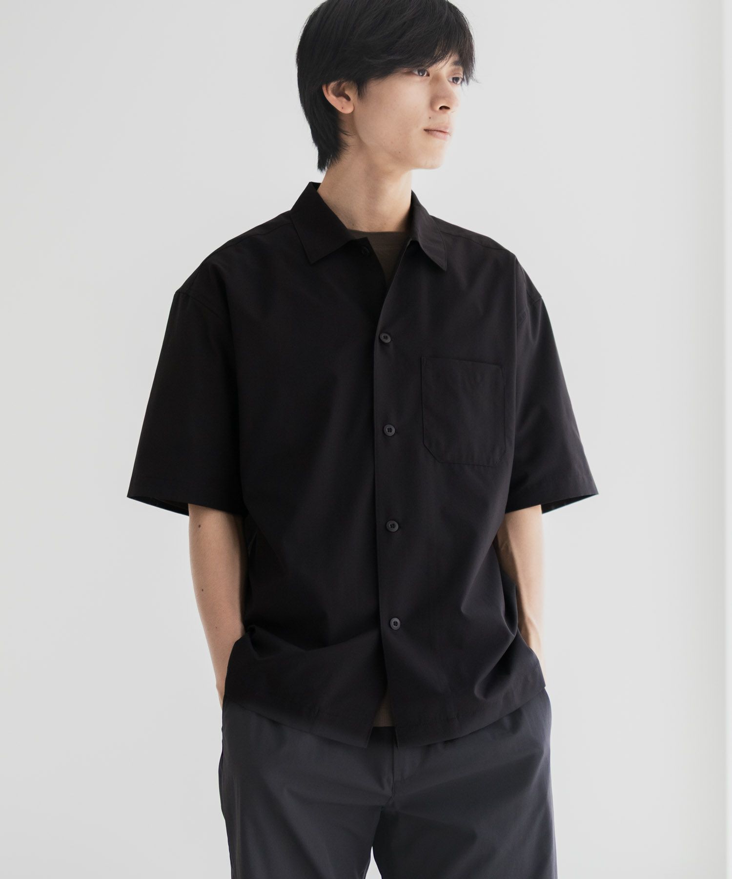 NAVY KAZETOSU メッシュ半袖シャツ メンズ