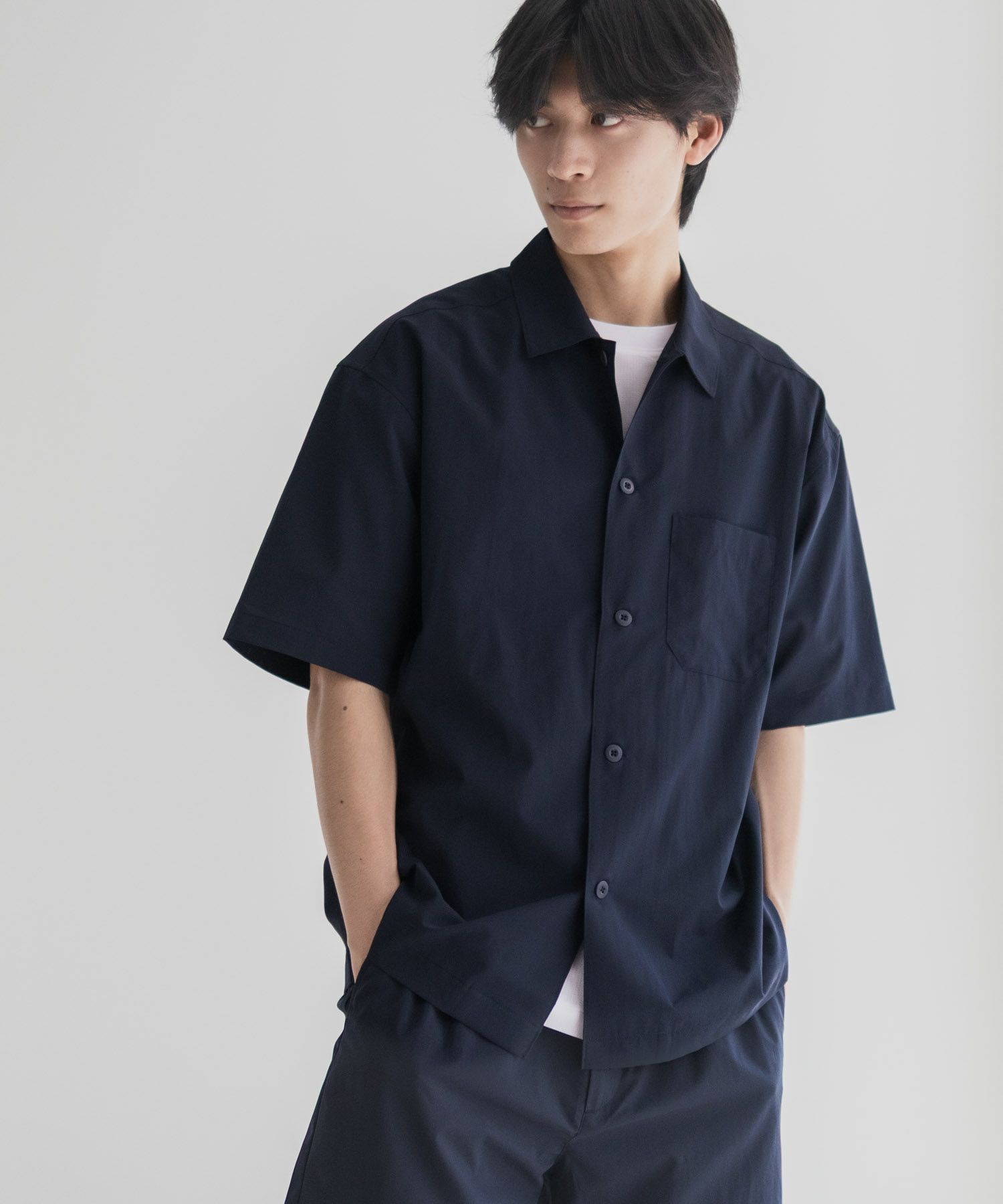 NAVY  KAZETOSU メッシュ半袖シャツ メンズ商品サムネイル-6
