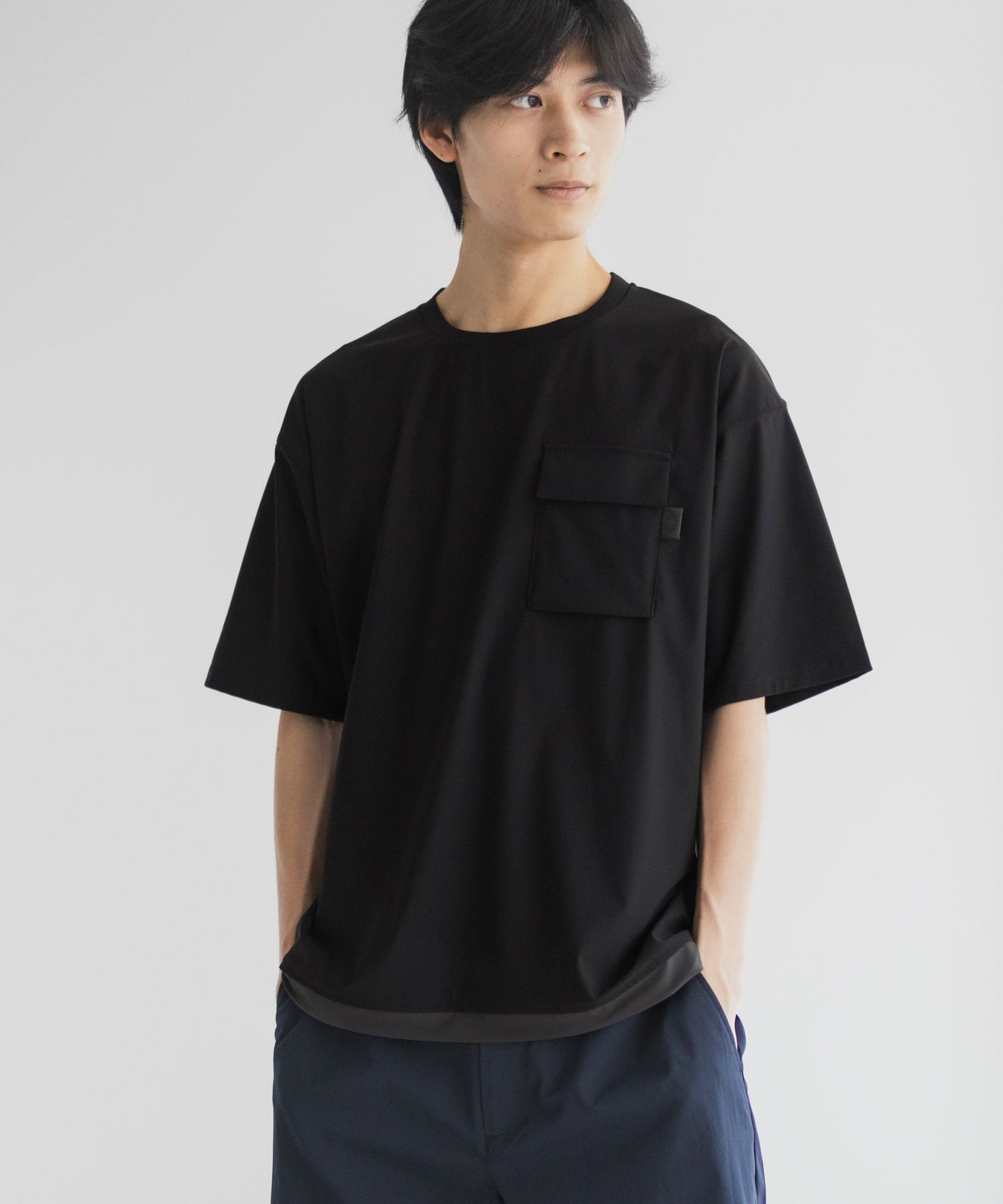 NAVY  SARARI 極冷Tシャツ メンズ メール便 対応商品商品サムネイル-2