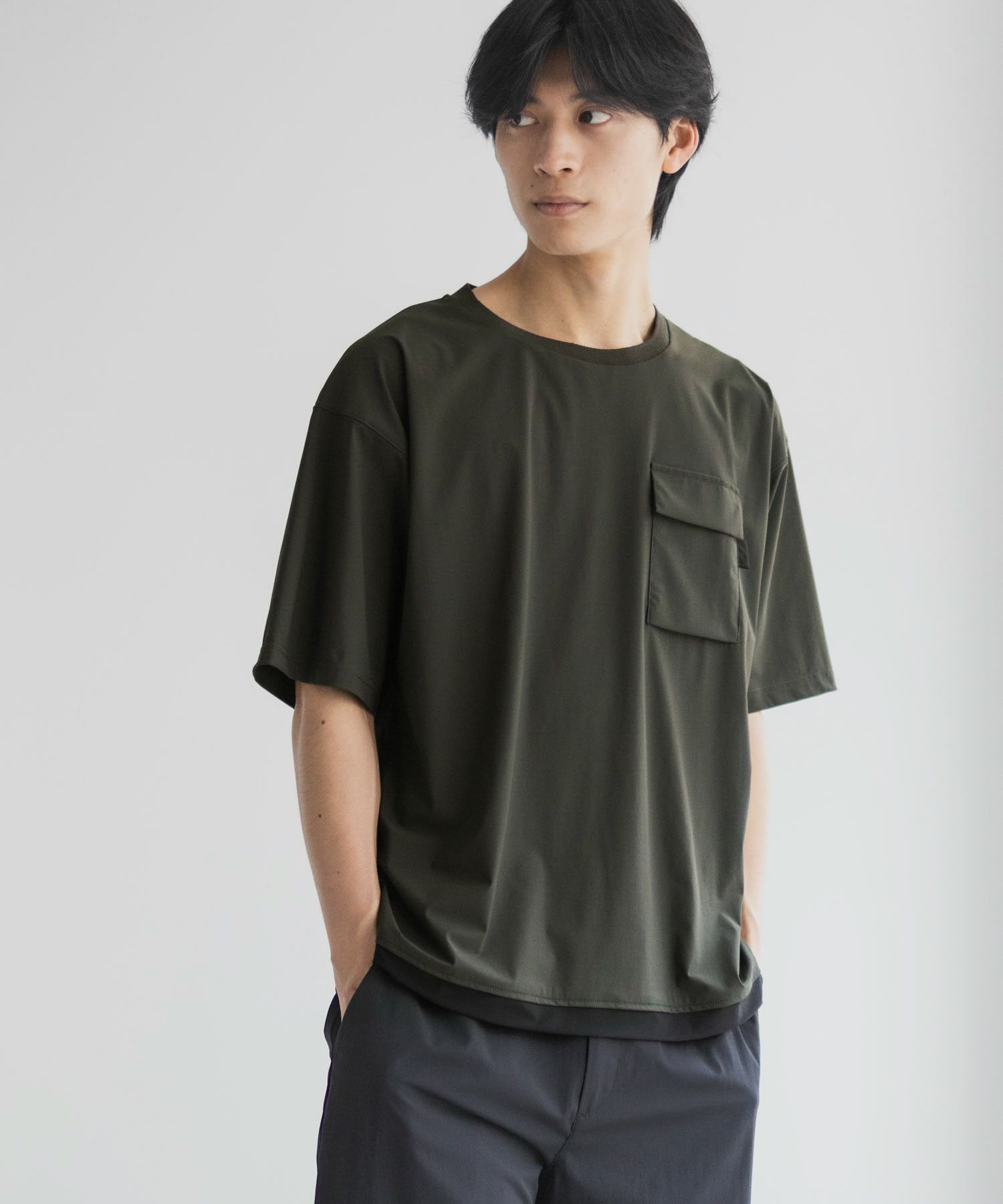 NAVY  SARARI 極冷Tシャツ メンズ メール便 対応商品商品サムネイル-3