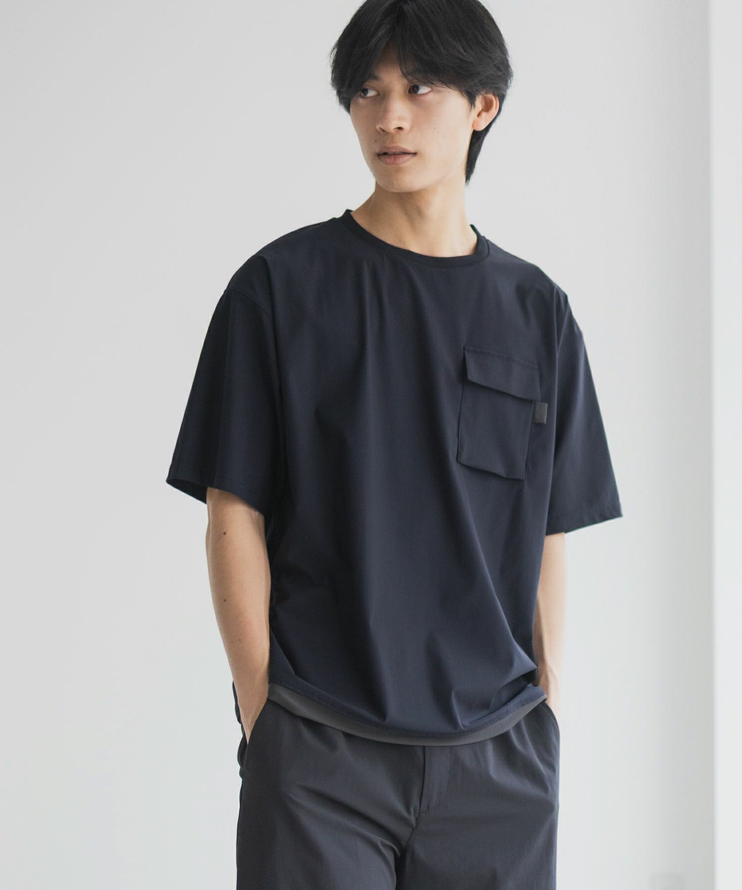NAVY  SARARI 極冷Tシャツ メンズ メール便 対応商品商品サムネイル-4