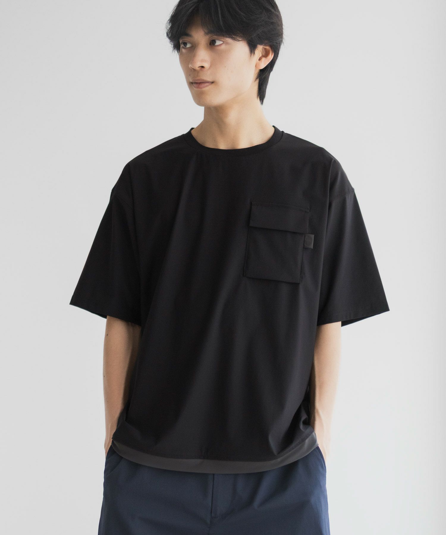 NAVY  SARARI 極冷Tシャツ メンズ メール便 対応商品商品サムネイル-5