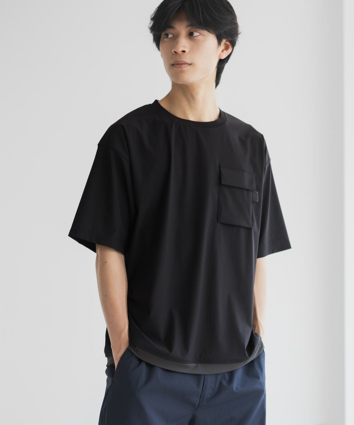 NAVY  SARARI 極冷Tシャツ メンズ メール便 対応商品商品サムネイル-6
