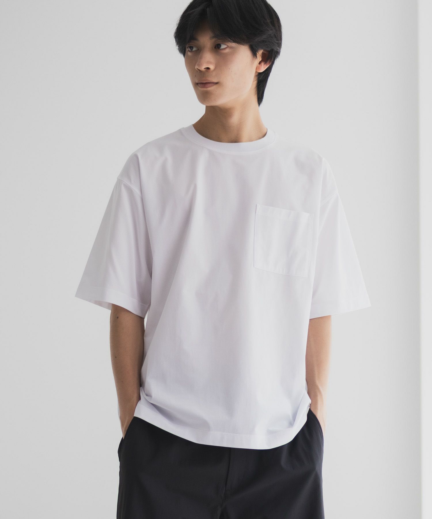 NAVY  KAZETOSU メッシュクルーネックTシャツ メンズ メール便 対応商品商品画像-2