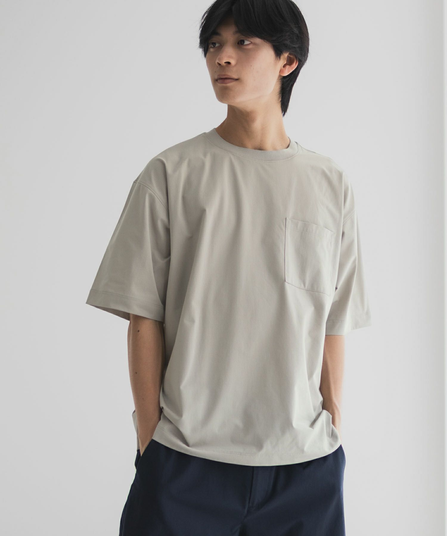 NAVY  KAZETOSU メッシュクルーネックTシャツ メンズ メール便 対応商品商品サムネイル-4