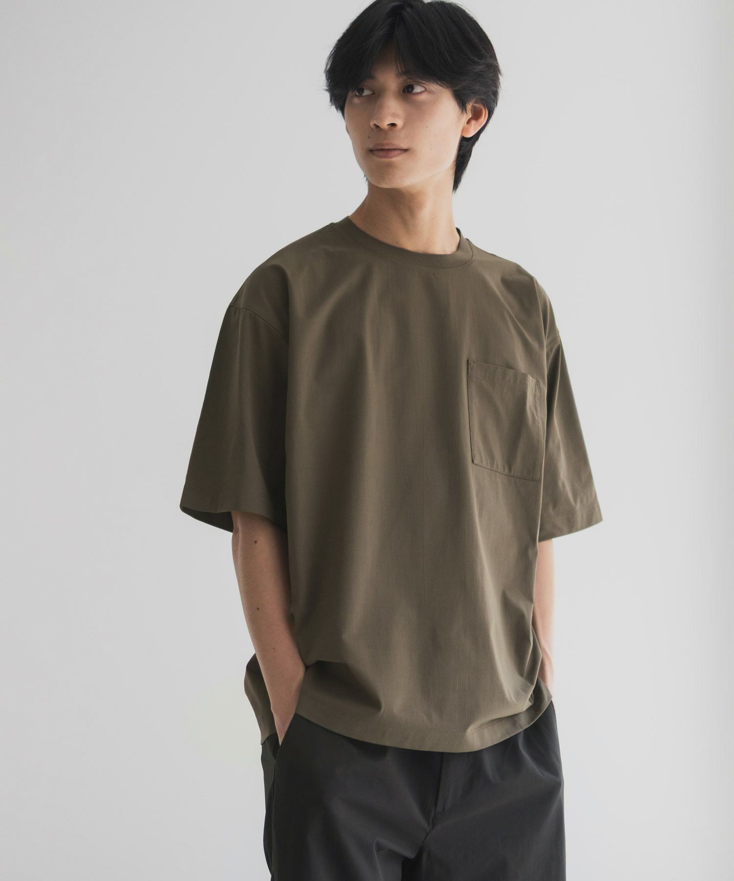 NAVY  KAZETOSU メッシュクルーネックTシャツ メンズ メール便 対応商品商品画像-5
