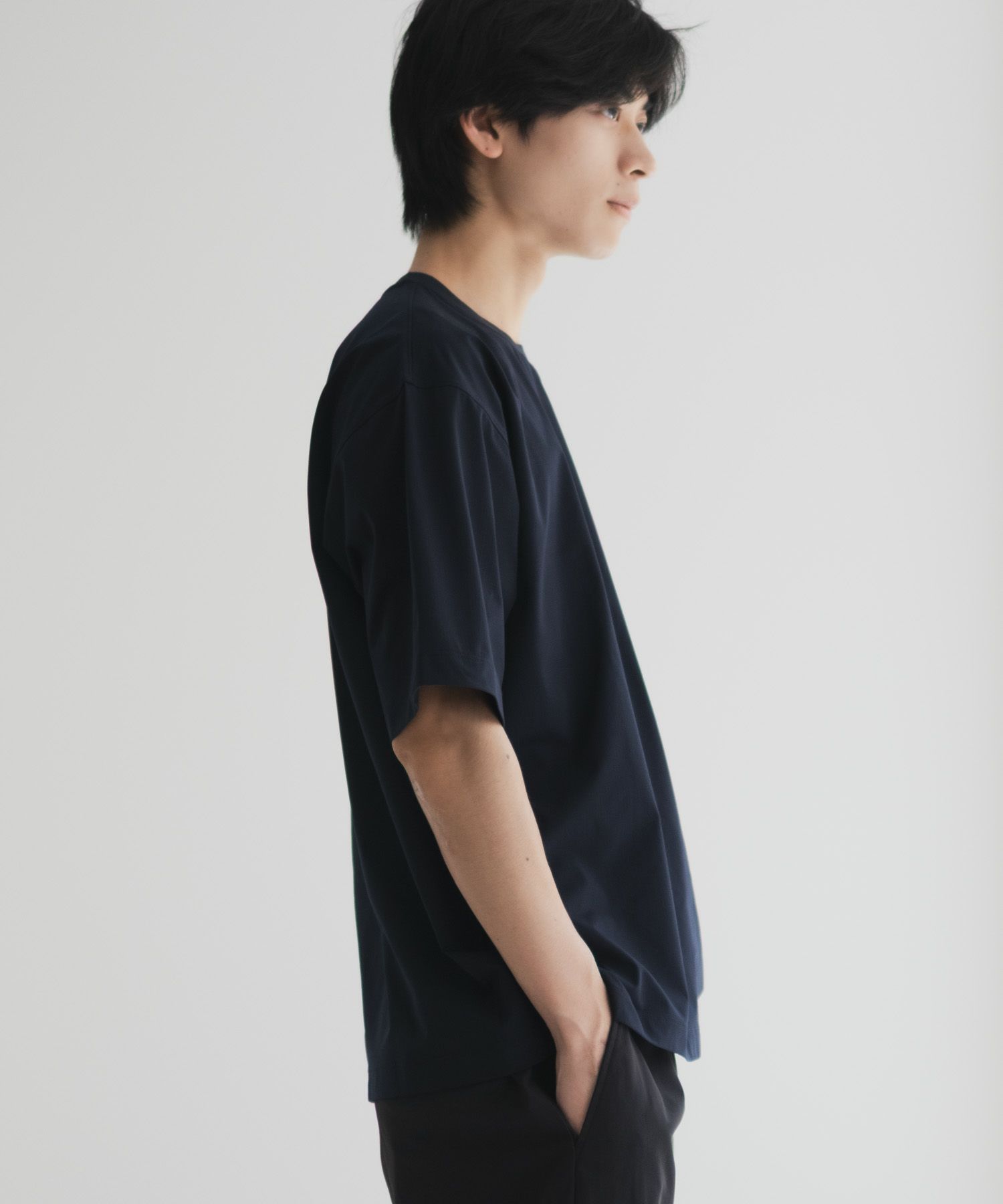 NAVY  KAZETOSU メッシュクルーネックTシャツ メンズ メール便 対応商品商品画像-9