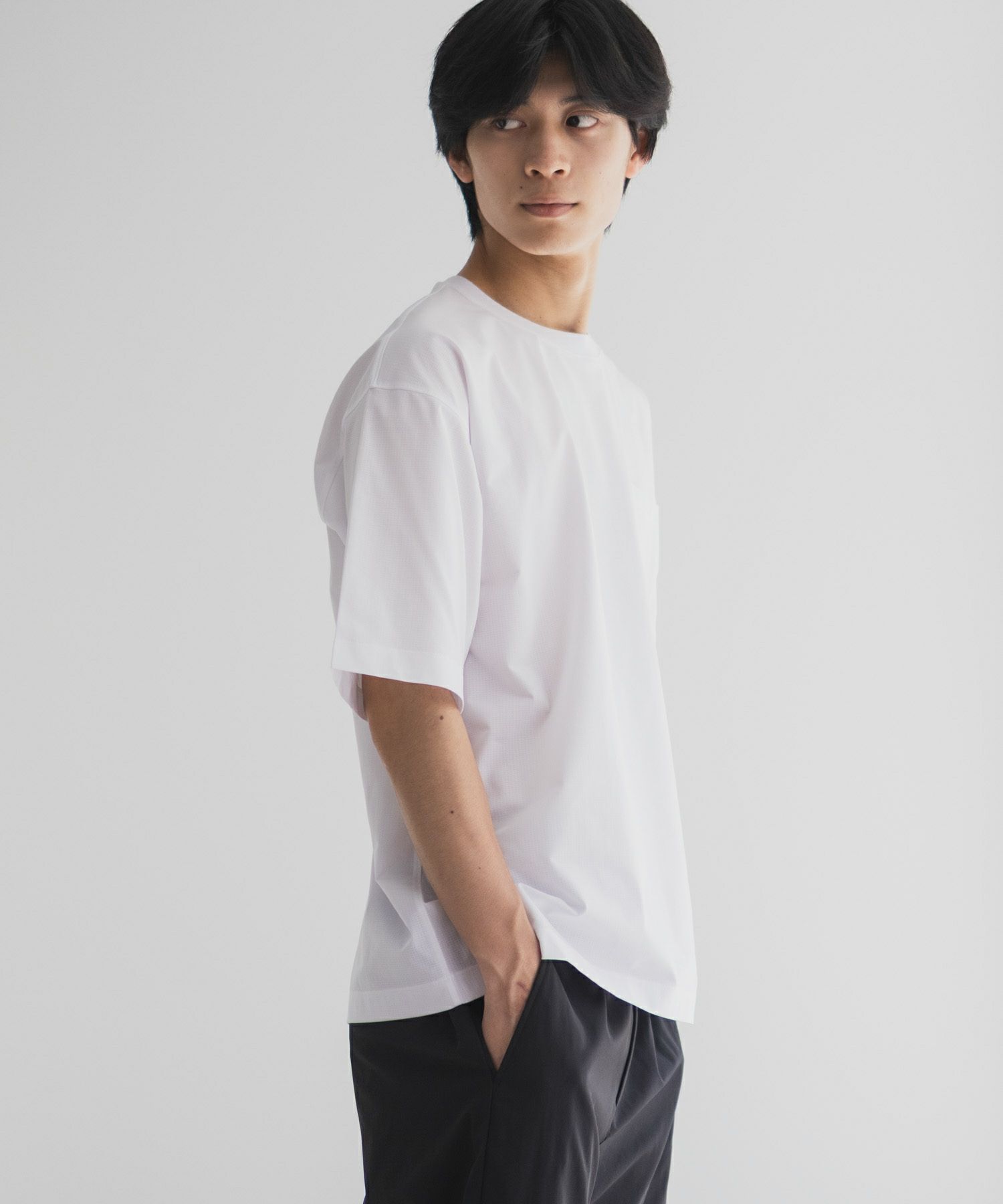 NAVY  KAZETOSU メッシュクルーネックTシャツ メンズ メール便 対応商品商品画像-12