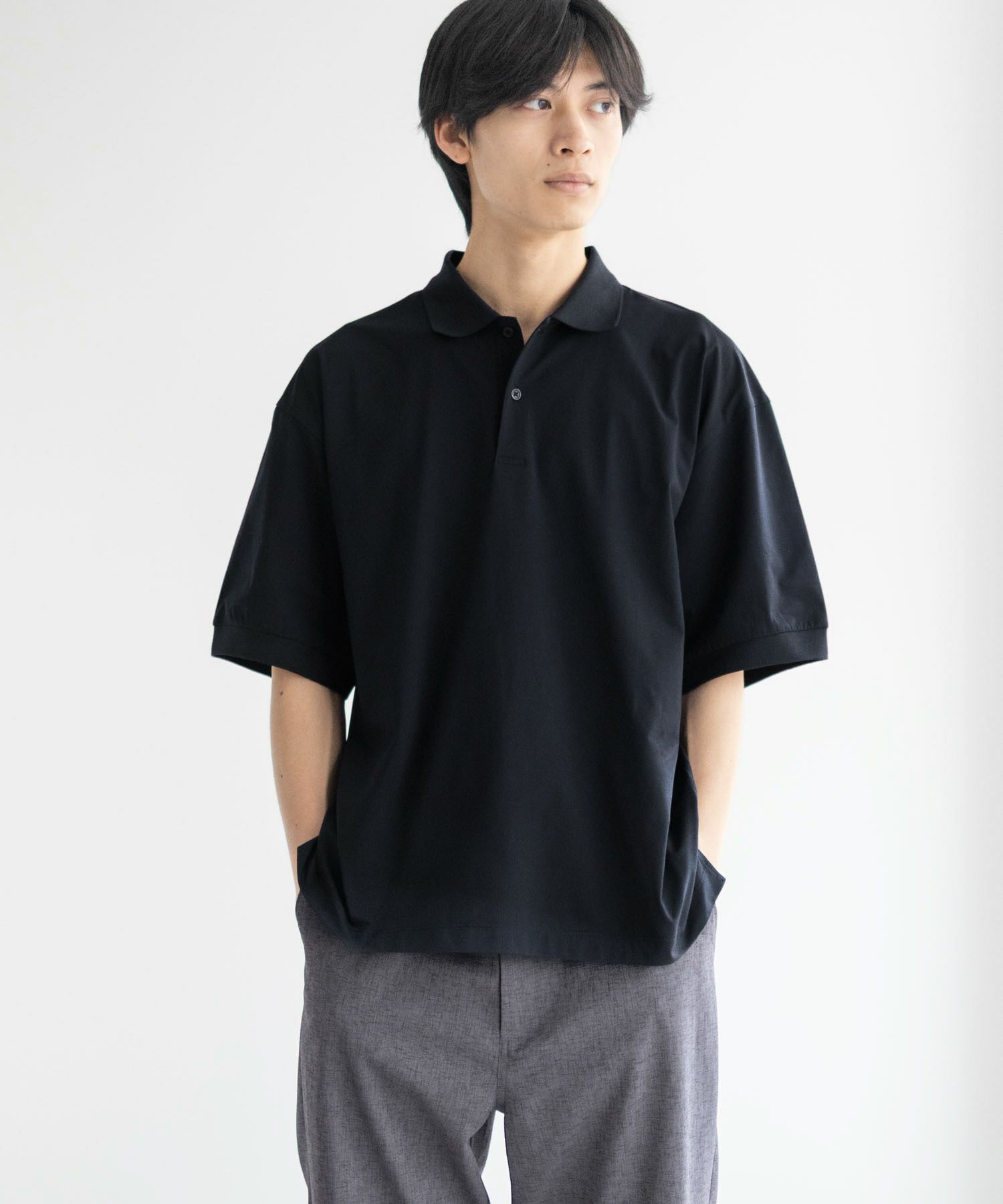 NAVY KAZETOSU メッシュポロシャツ メンズ