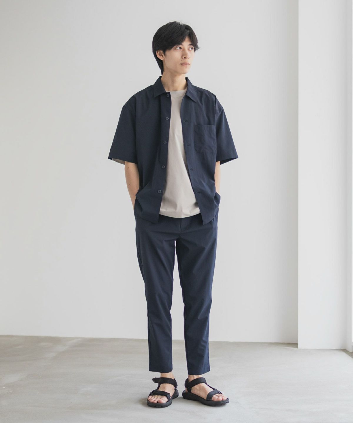 NAVY KAZETOSU メッシュアンクルパンツ メンズ