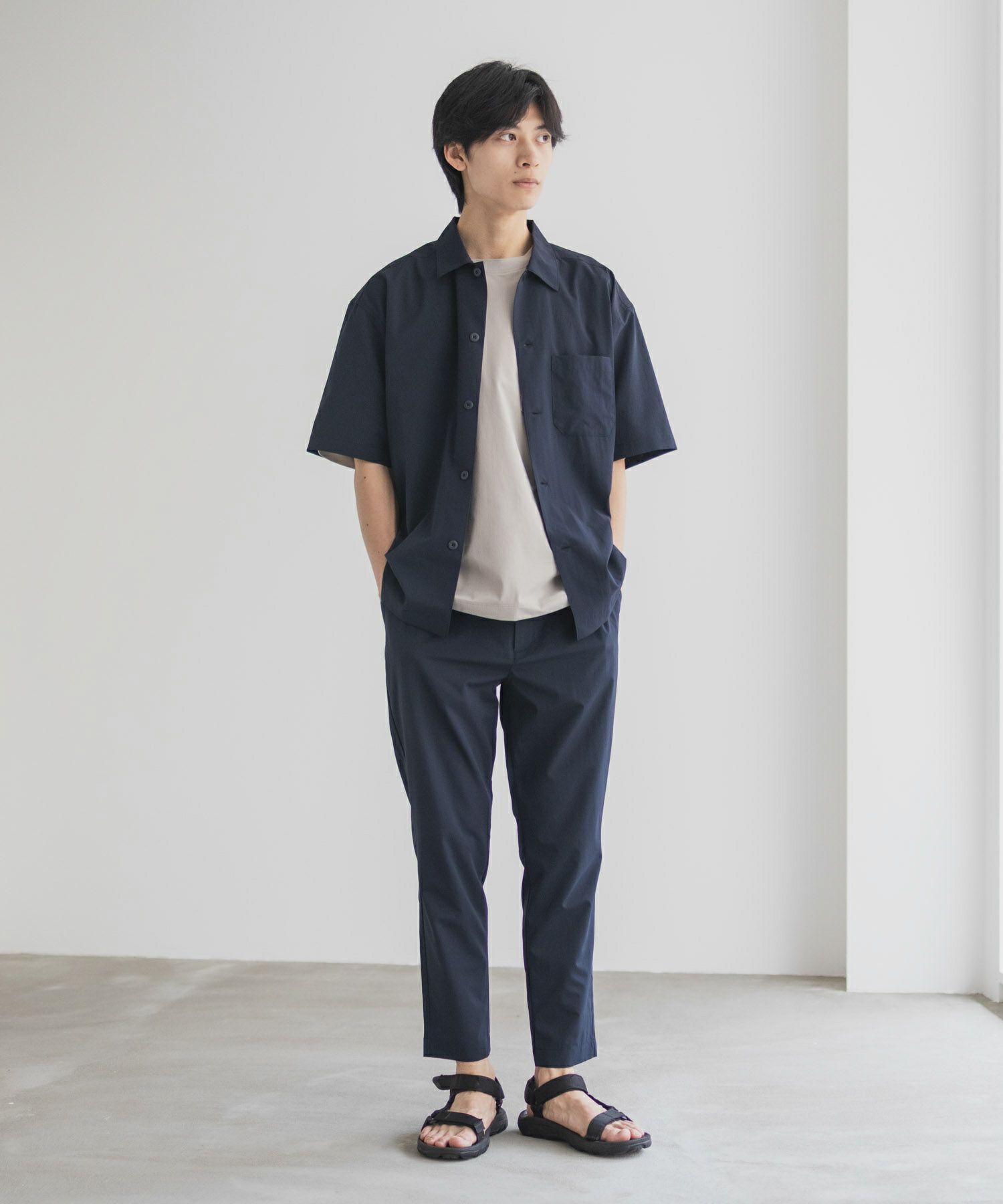 NAVY KAZETOSU メッシュアンクルパンツ メンズ