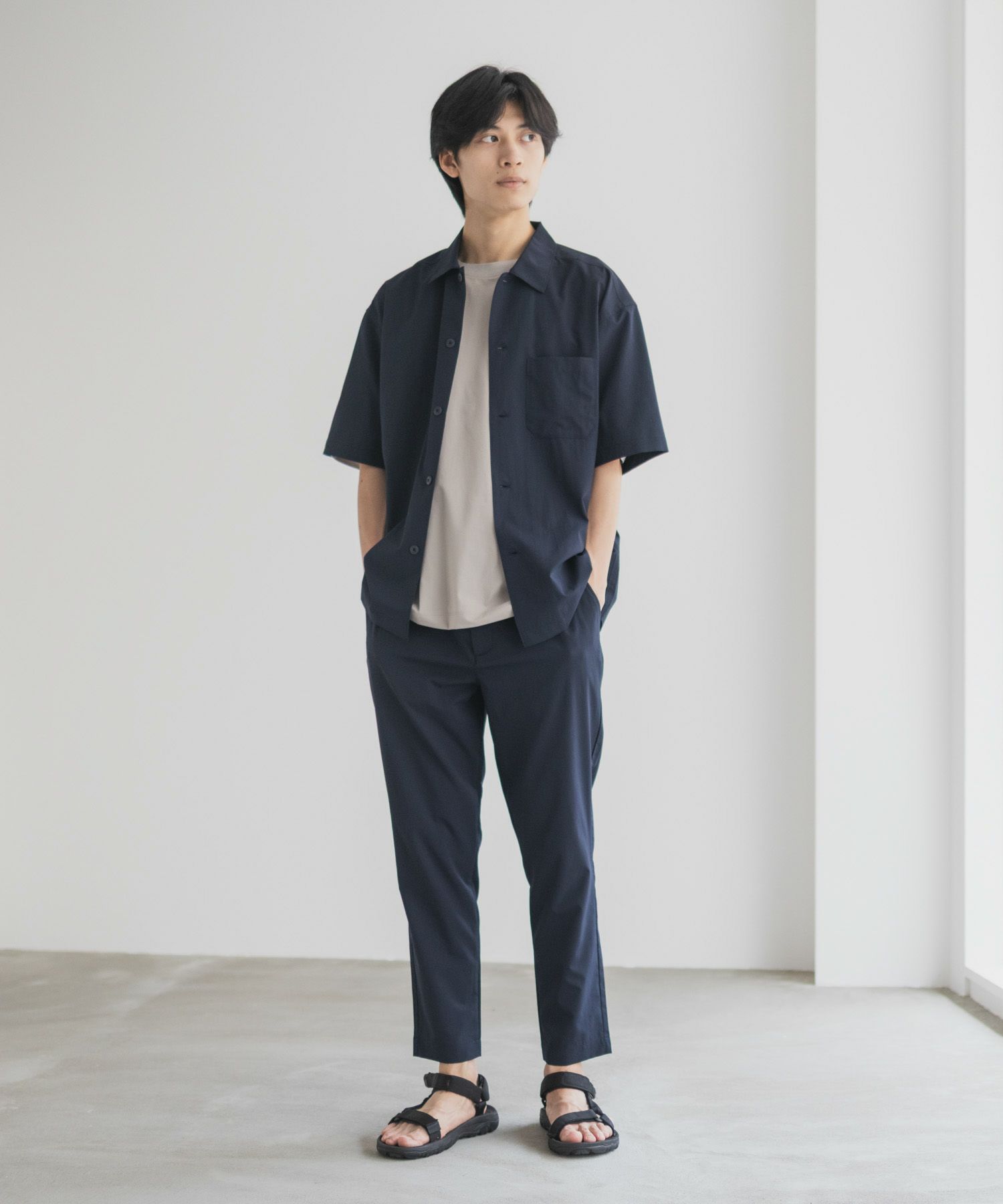NAVY KAZETOSU メッシュアンクルパンツ メンズ