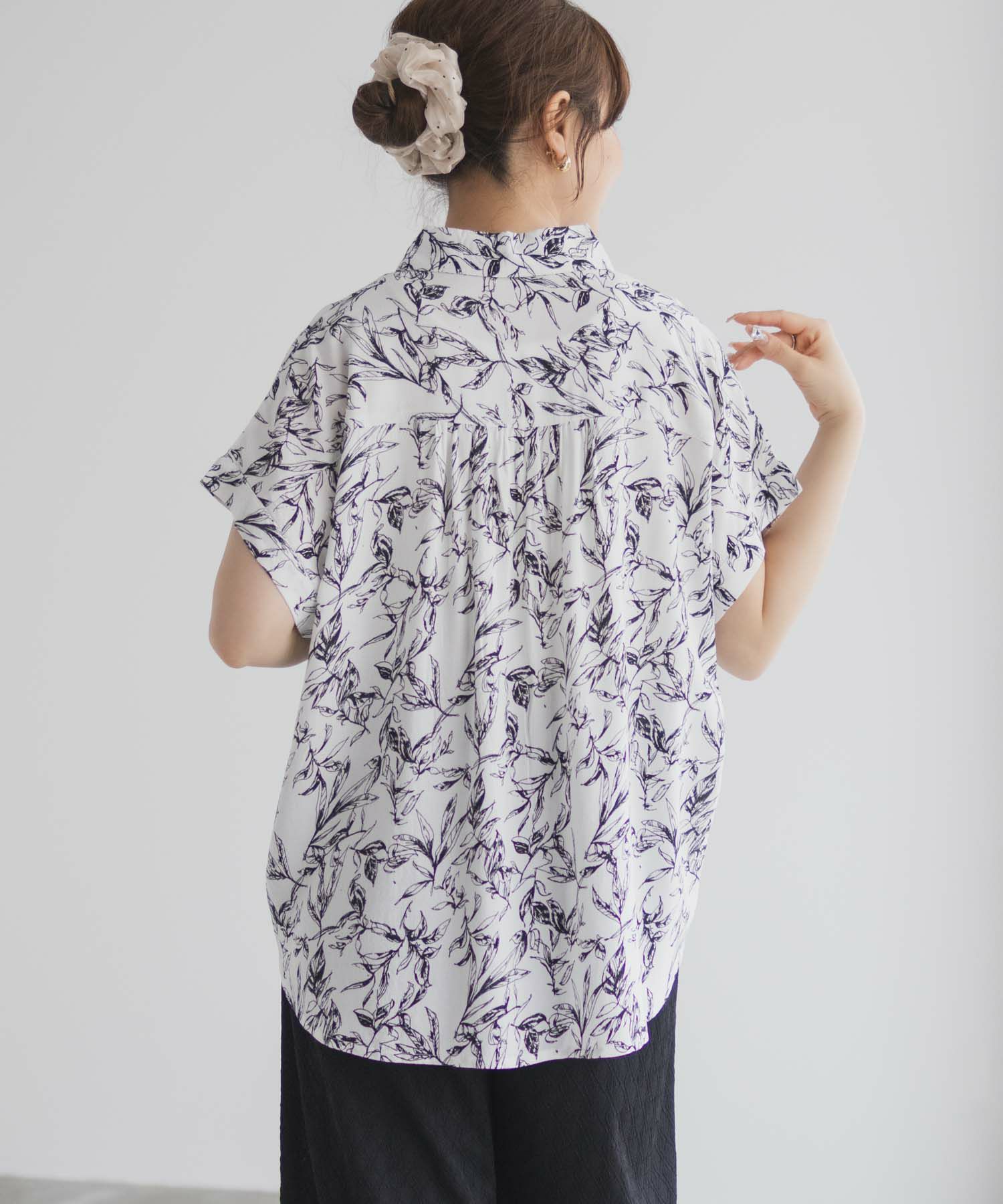 Howdy Marie  インドファブリック 前開きフレンチスリーブシャツ レディース商品画像-8