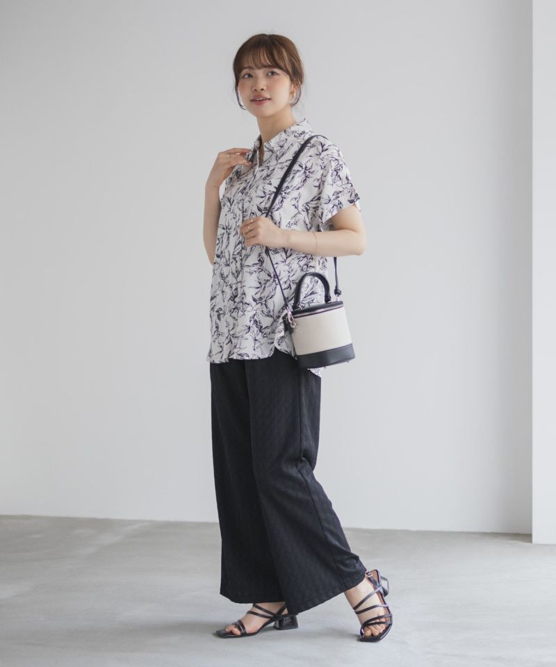 Howdy Marie インドファブリック 前開きフレンチスリーブシャツ レディース商品画像-9