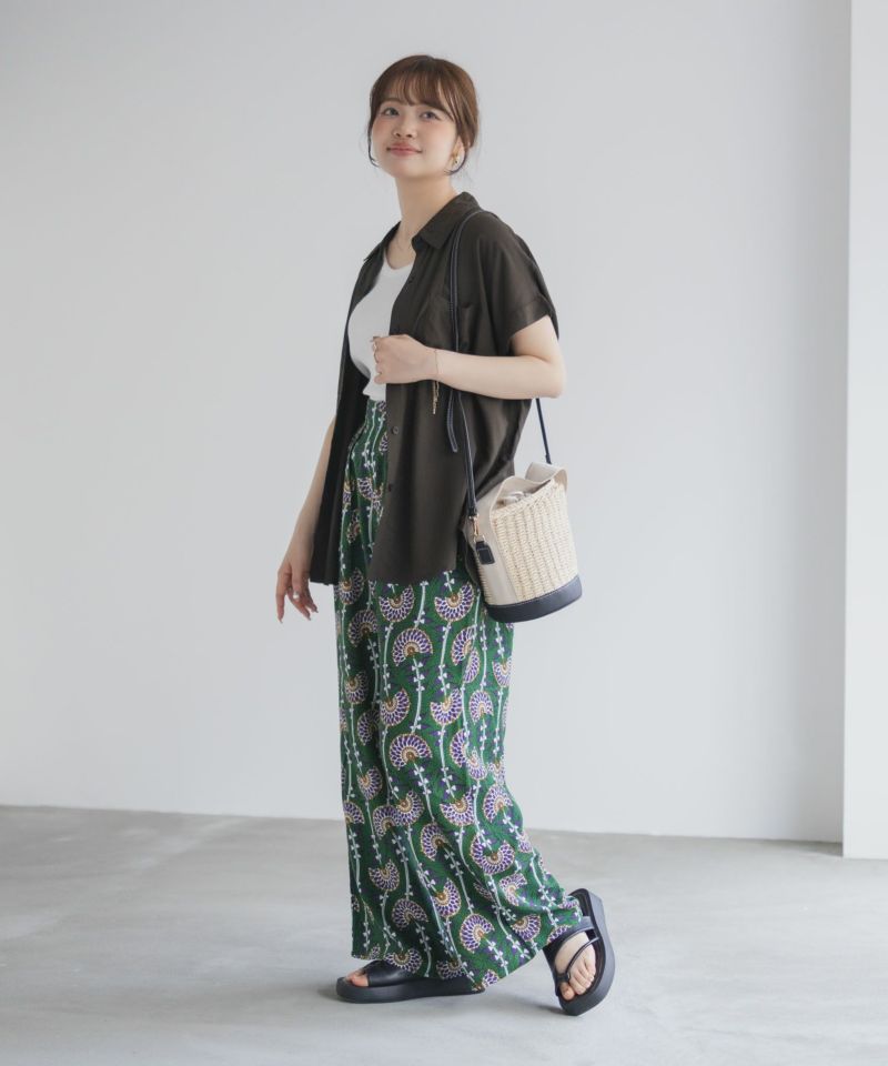 Howdy Marie  インドファブリック 前開きフレンチスリーブシャツ レディース商品画像-13