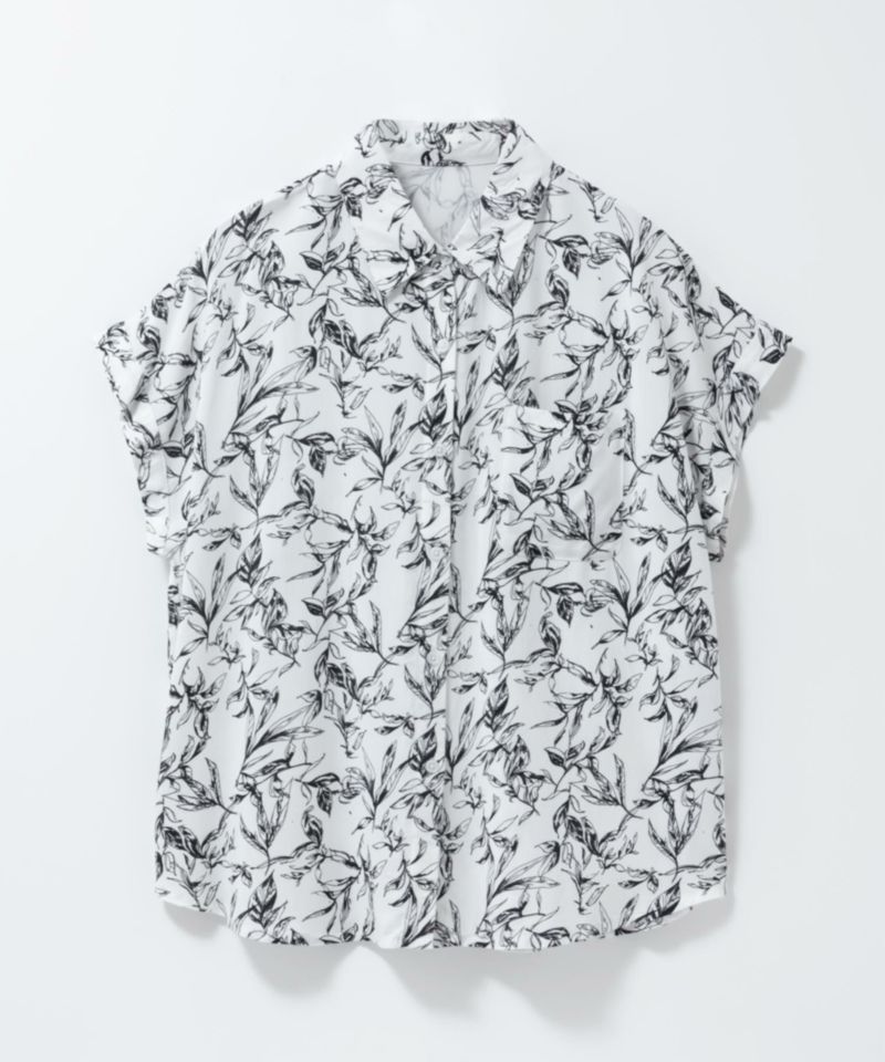 Howdy Marie インドファブリック 前開きフレンチスリーブシャツ レディース商品画像-18