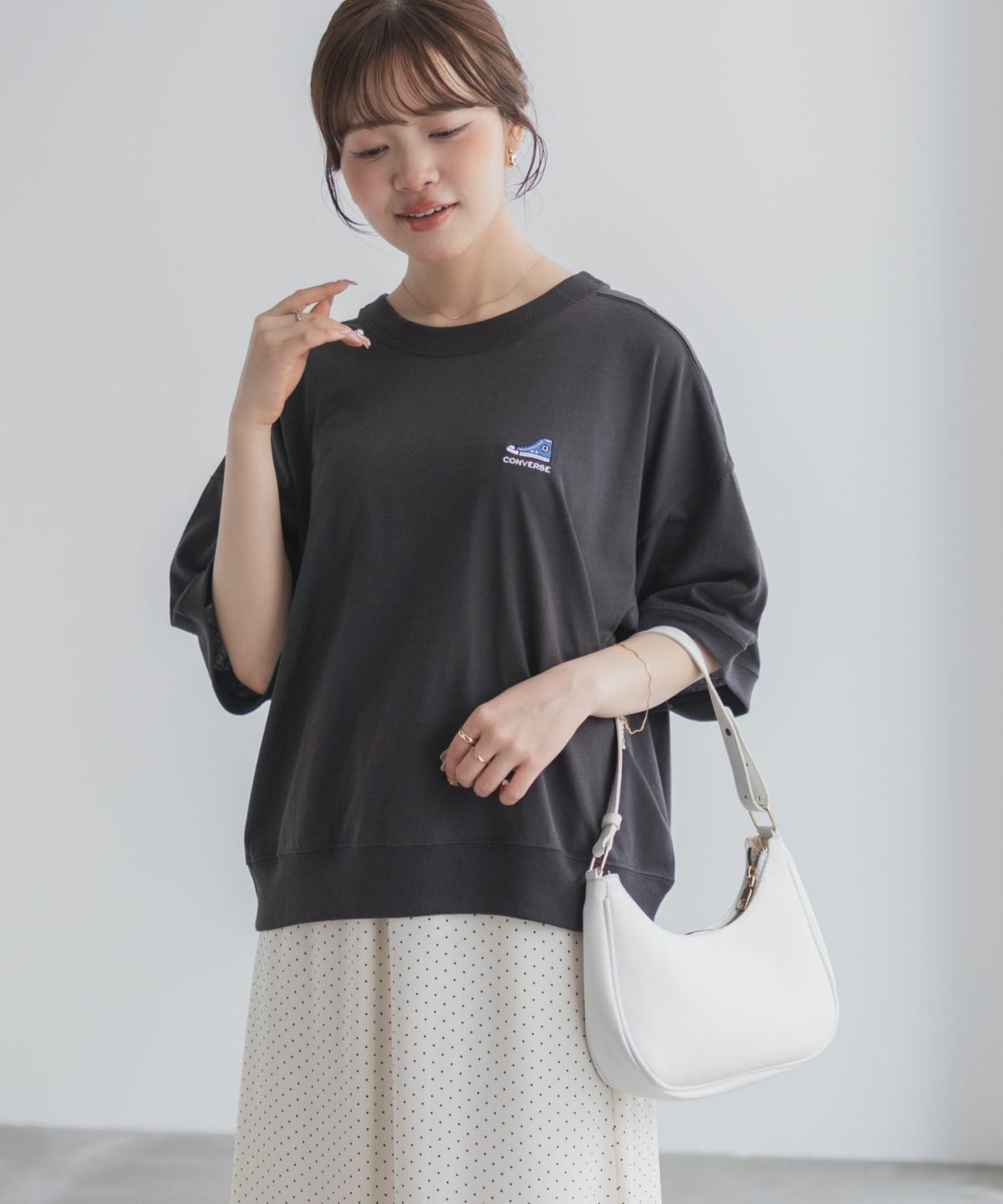 CONVERSE ワンポイントシューズTシャツ レディース ネコポス 対応商品