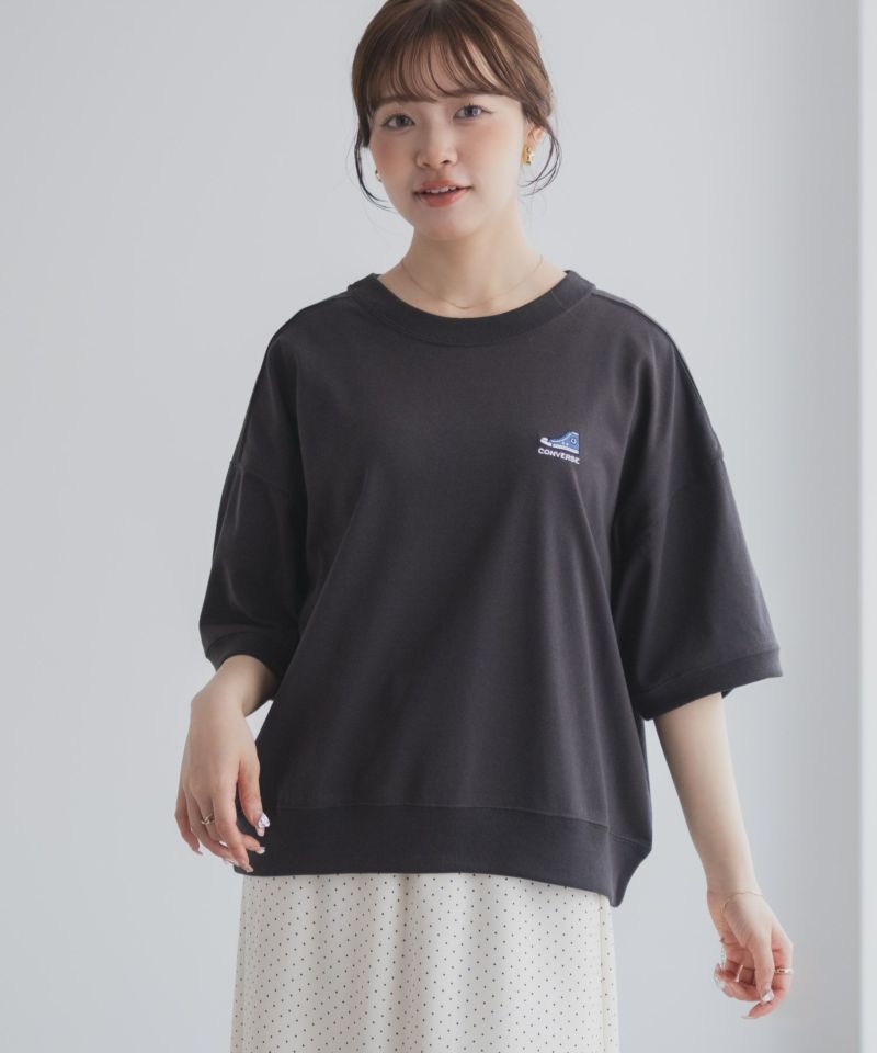 CONVERSE  ワンポイントシューズTシャツ レディース メール便 対応商品商品画像-4