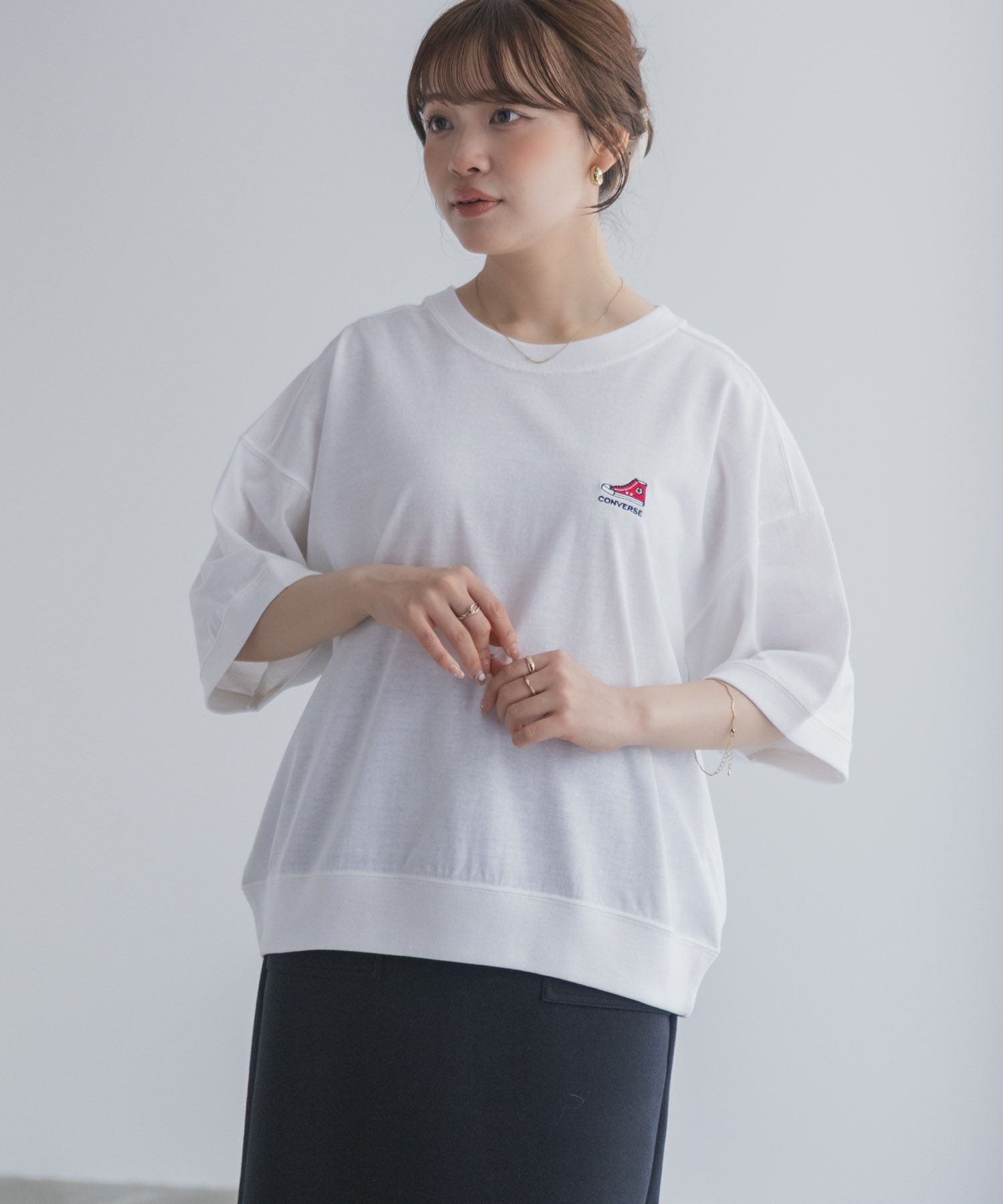 CONVERSE ワンポイントシューズTシャツ レディース ネコポス 対応商品