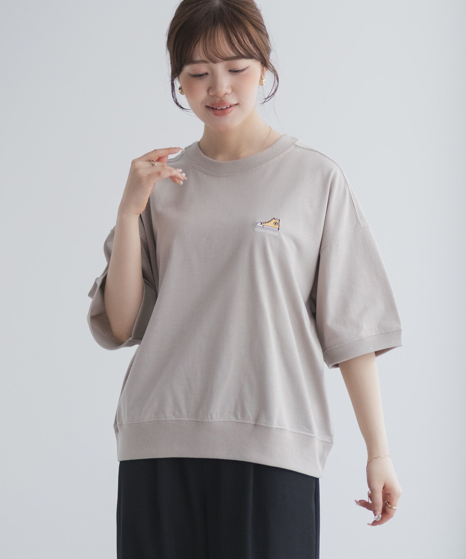 CONVERSE  ワンポイントシューズTシャツ レディース メール便 対応商品商品画像-14