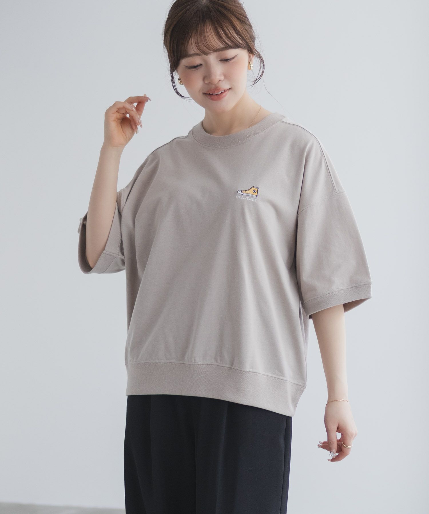 CONVERSE  ワンポイントシューズTシャツ レディース メール便 対応商品商品サムネイル-15