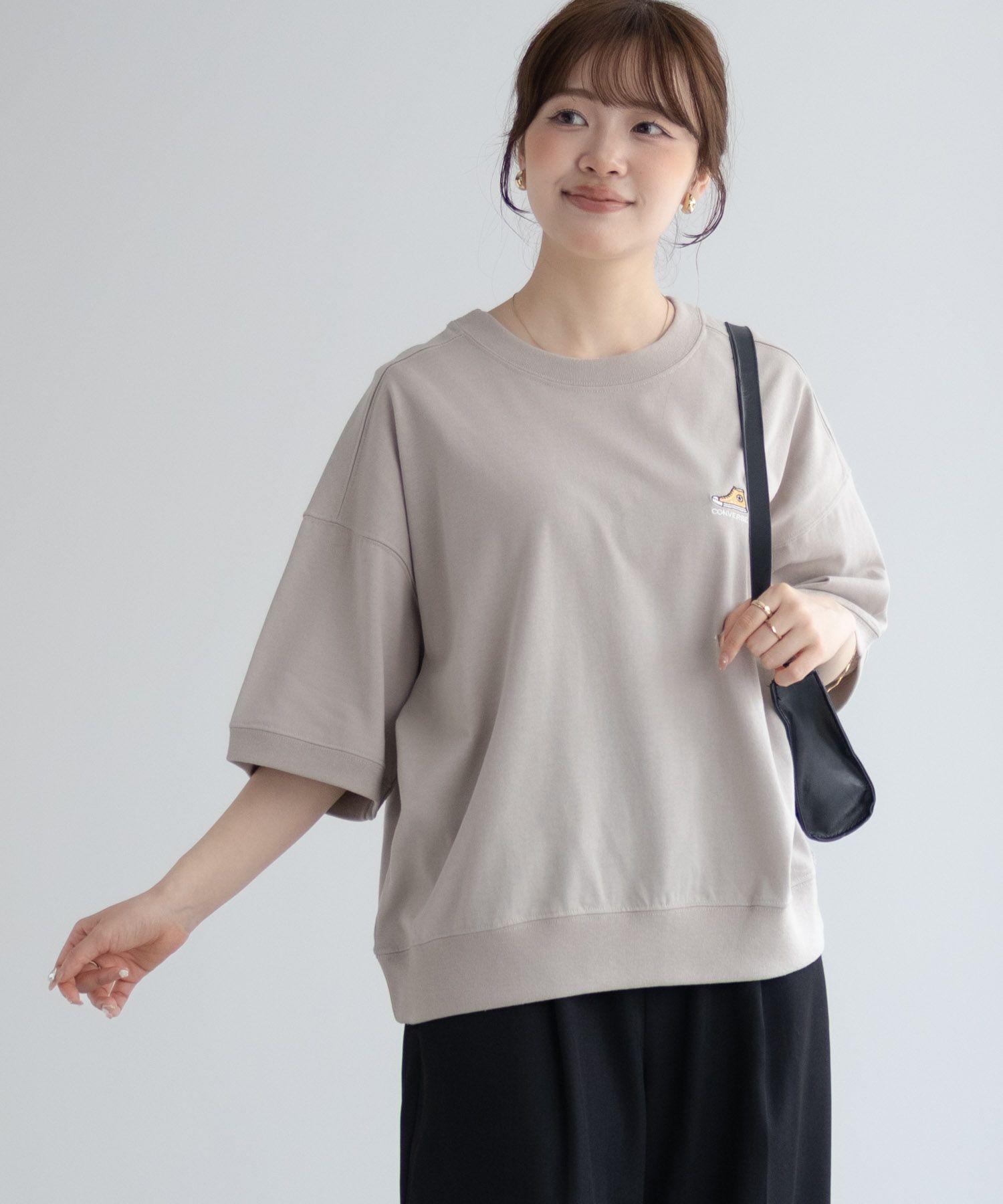 CONVERSE  ワンポイントシューズTシャツ レディース メール便 対応商品商品サムネイル-16