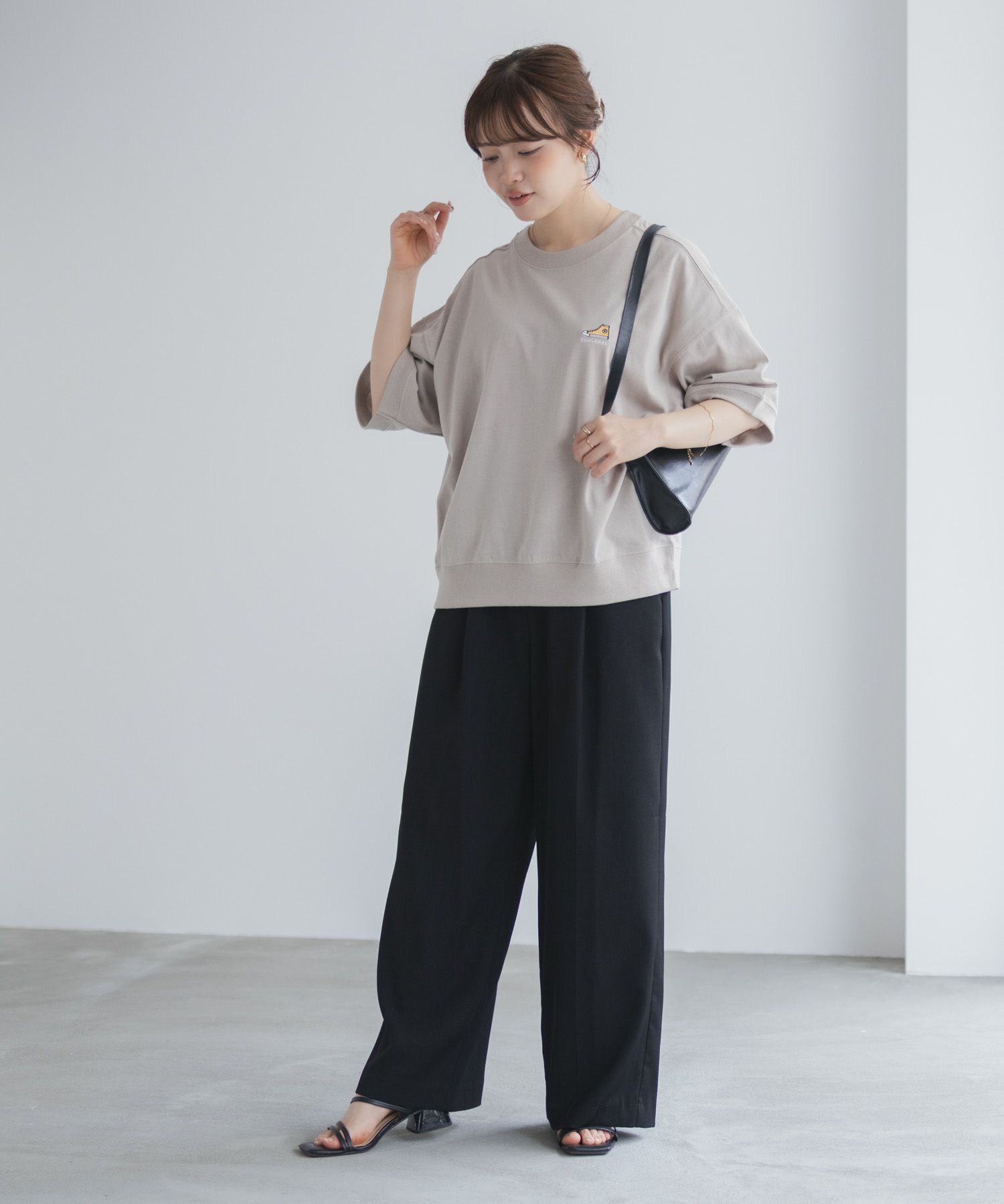 CONVERSE  ワンポイントシューズTシャツ レディース メール便 対応商品商品画像-17
