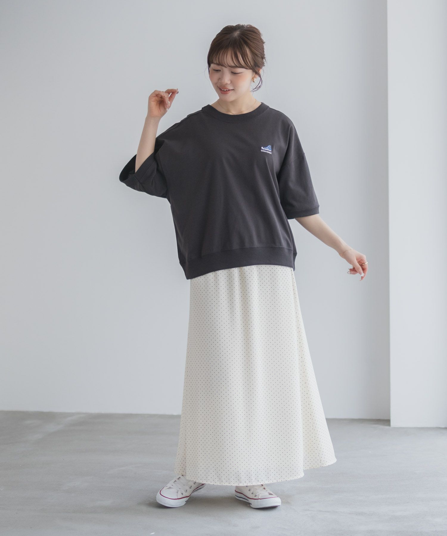 CONVERSE  ワンポイントシューズTシャツ レディース メール便 対応商品商品画像-27