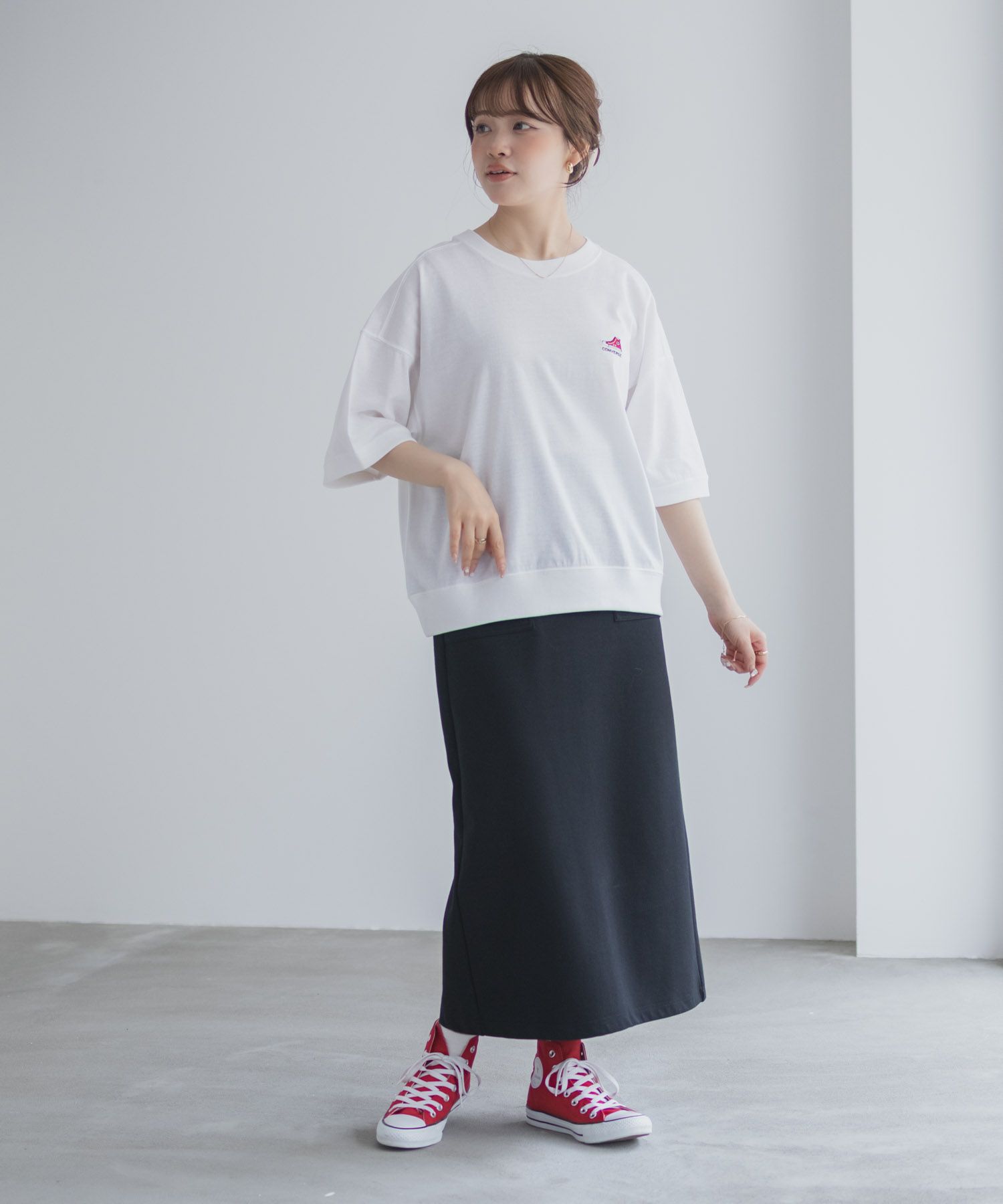 CONVERSE  ワンポイントシューズTシャツ レディース メール便 対応商品商品サムネイル-28