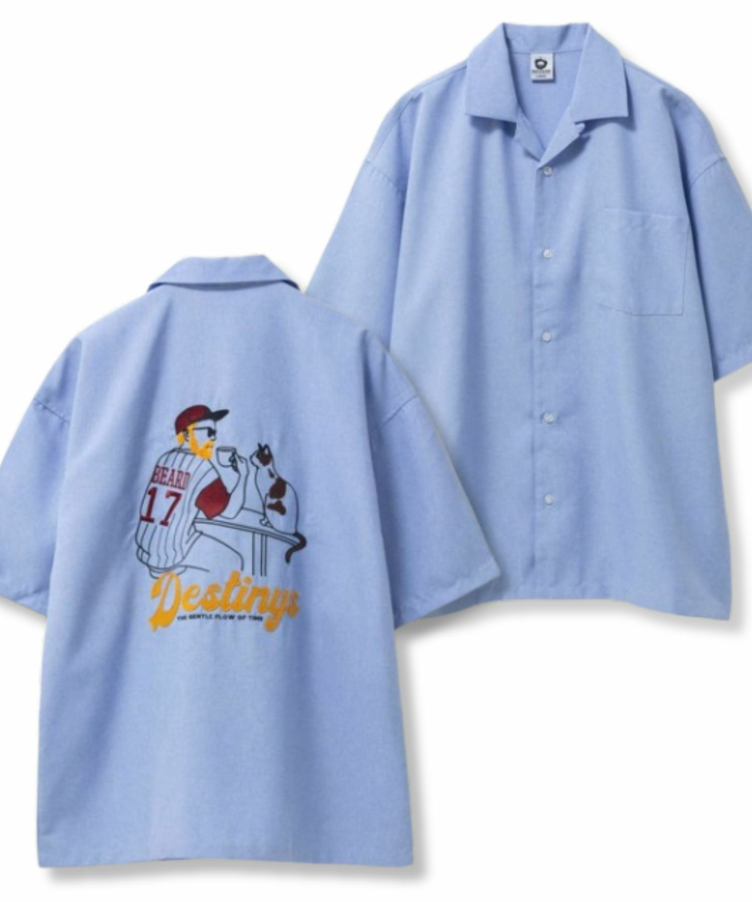 ひげサガラ刺繍半袖シャツ メンズ商品サムネイル-2