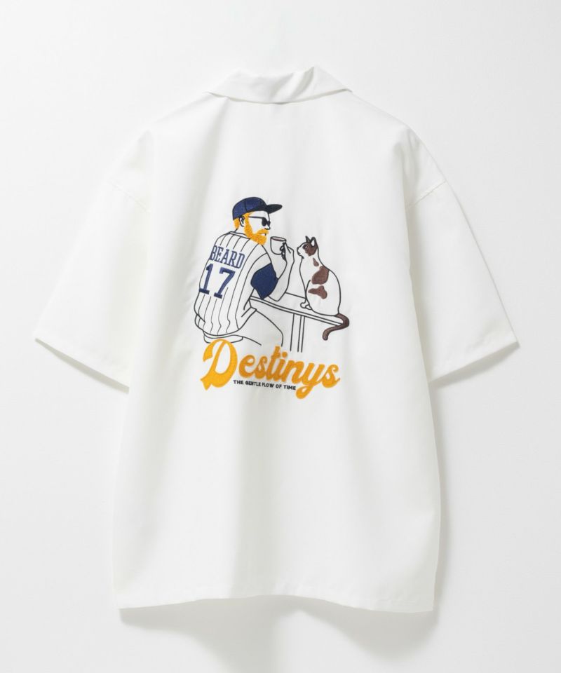 ひげサガラ刺繍半袖シャツ メンズ商品画像-3