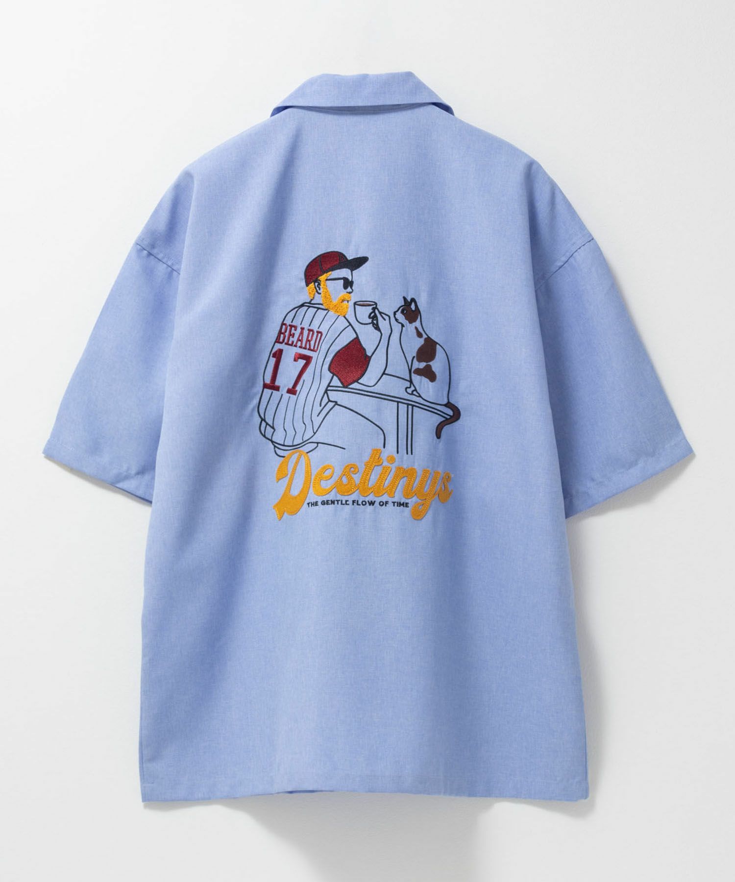 ひげサガラ刺繍半袖シャツ メンズ商品サムネイル-5