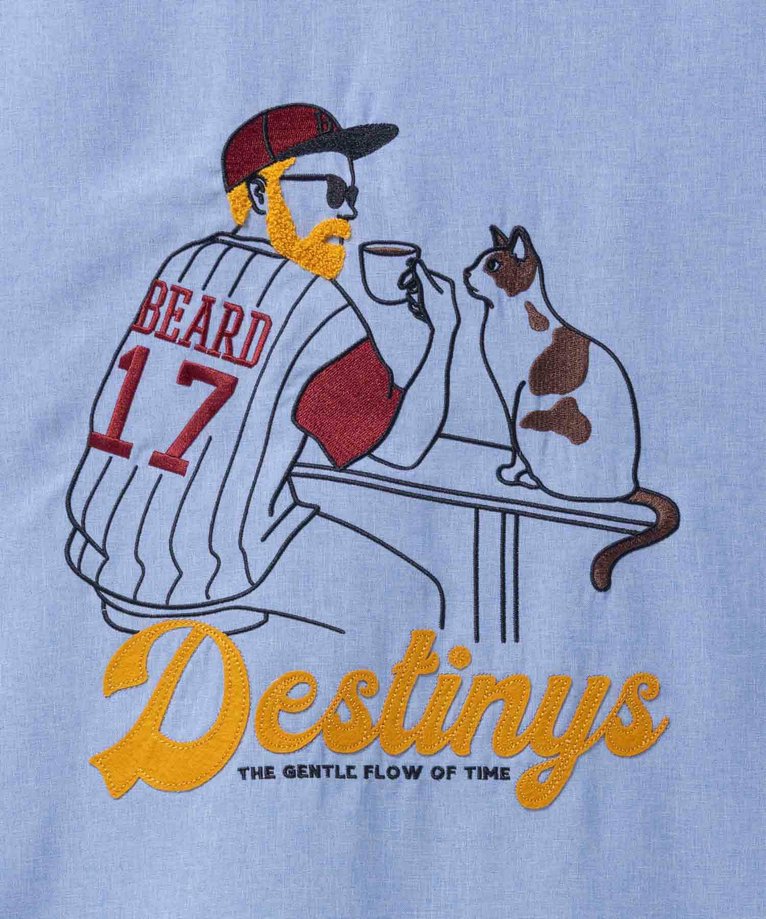 ひげサガラ刺繍半袖シャツ メンズ商品画像-9