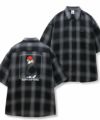 RED CAP GIRL ルーズサイズバックイラストオンブレーチェック半袖シャツ メンズ